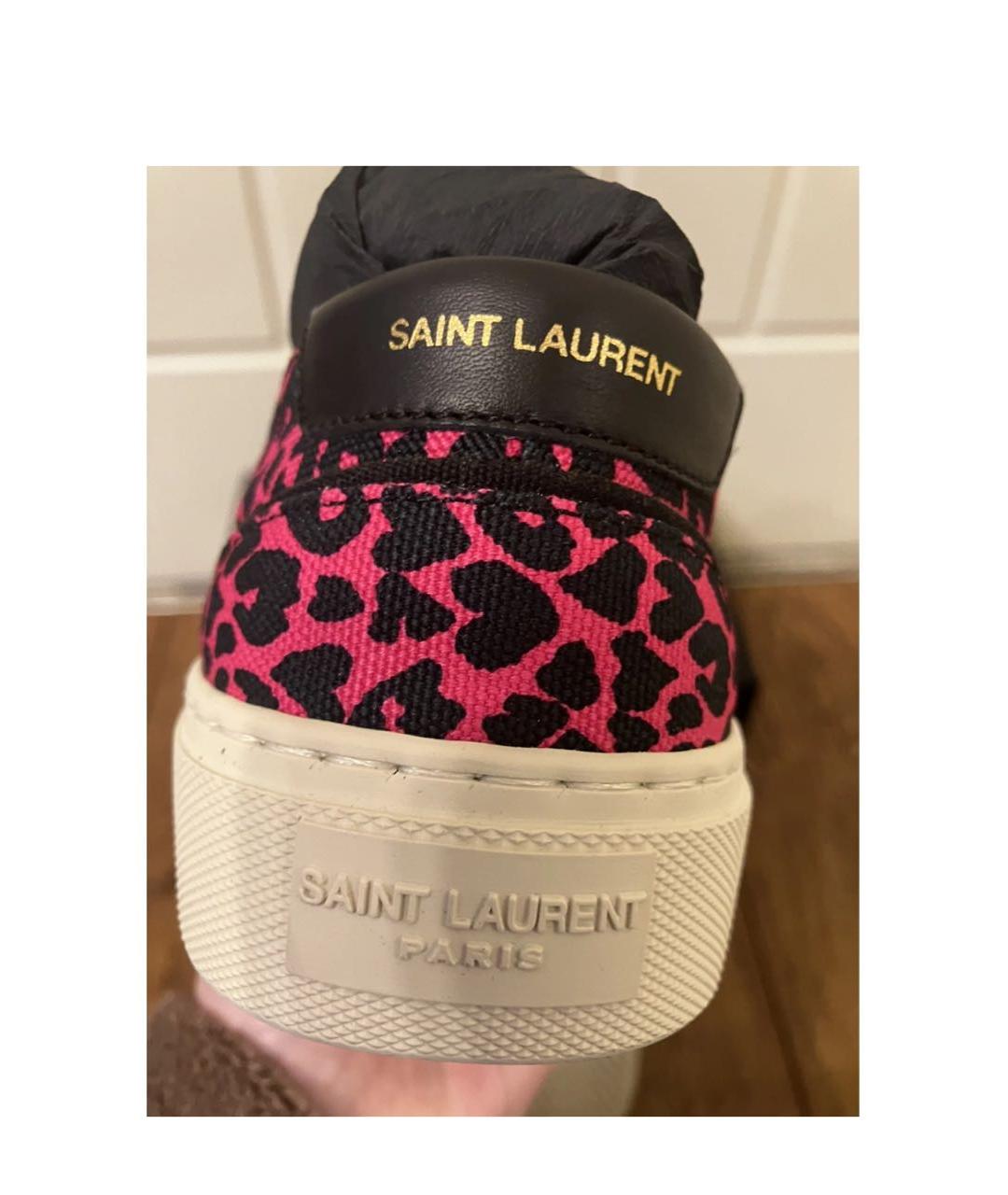 SAINT LAURENT Фуксия текстильные кеды, фото 8