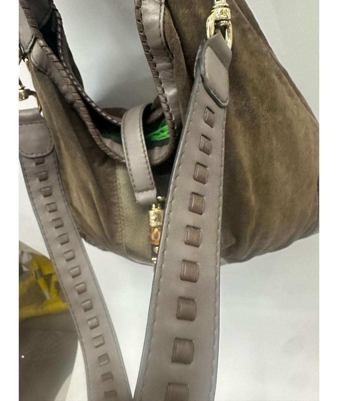 GUCCI Серая кожаная сумка через плечо, фото 4