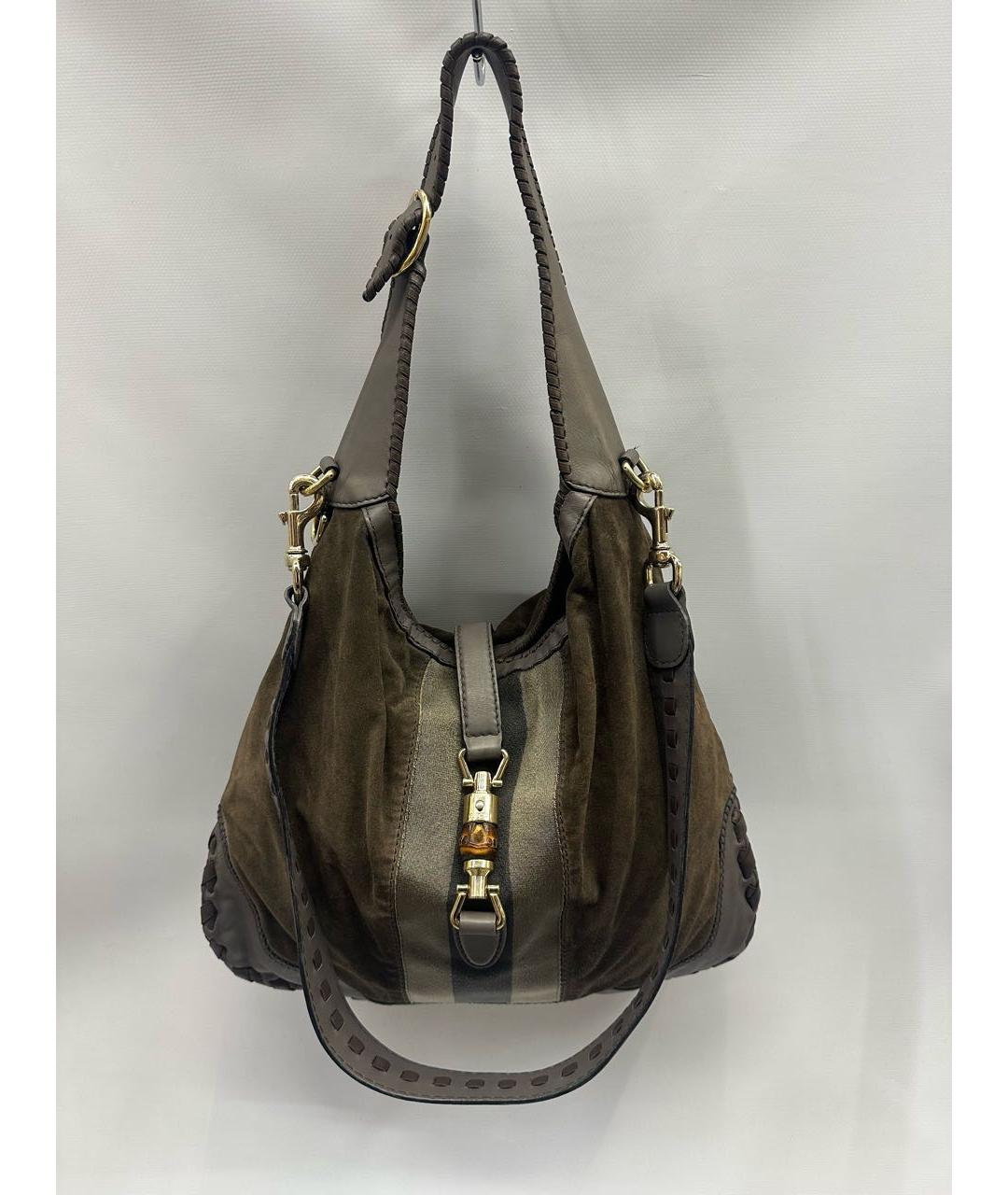 GUCCI Серая кожаная сумка через плечо, фото 6