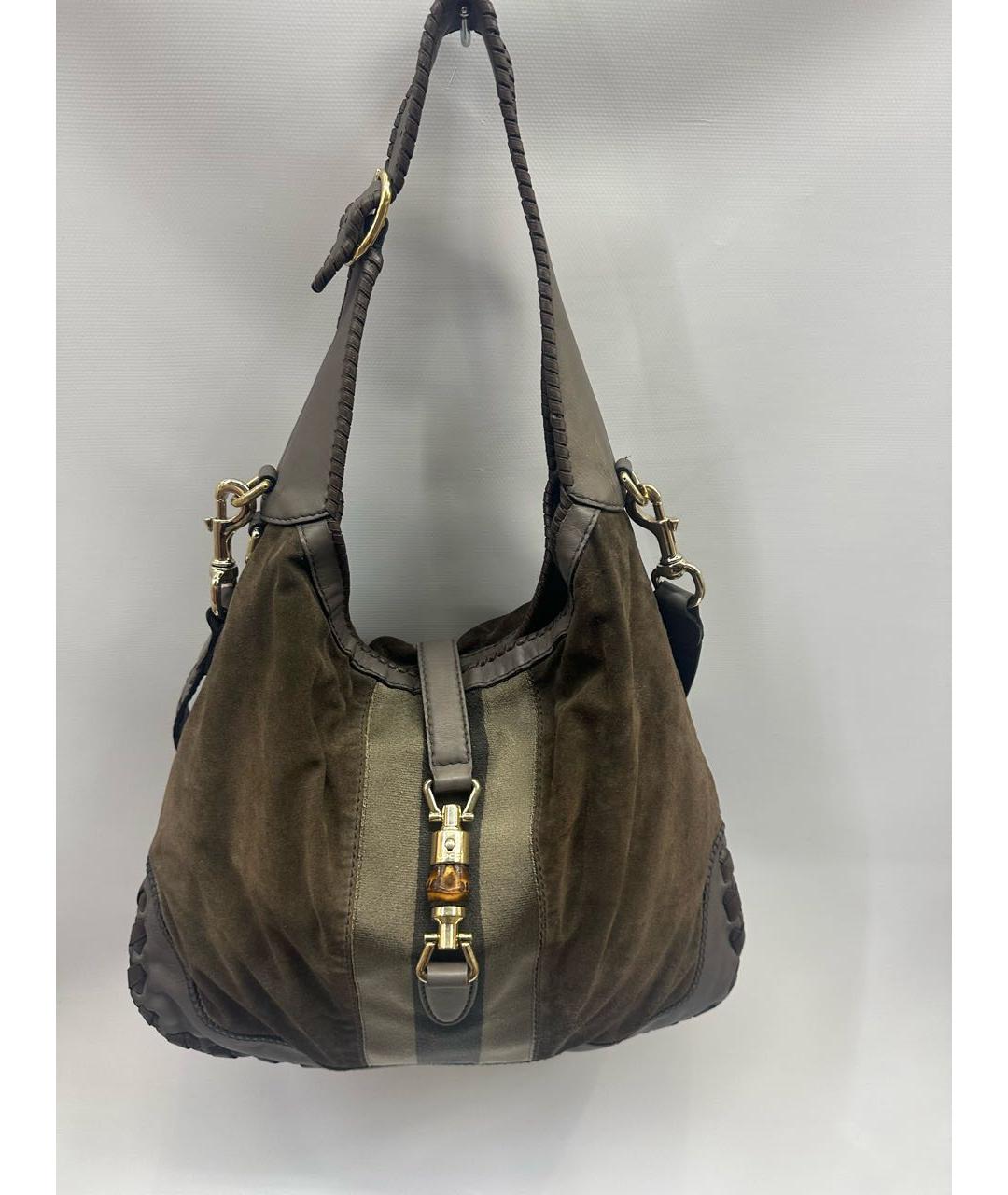 GUCCI Серая кожаная сумка через плечо, фото 7