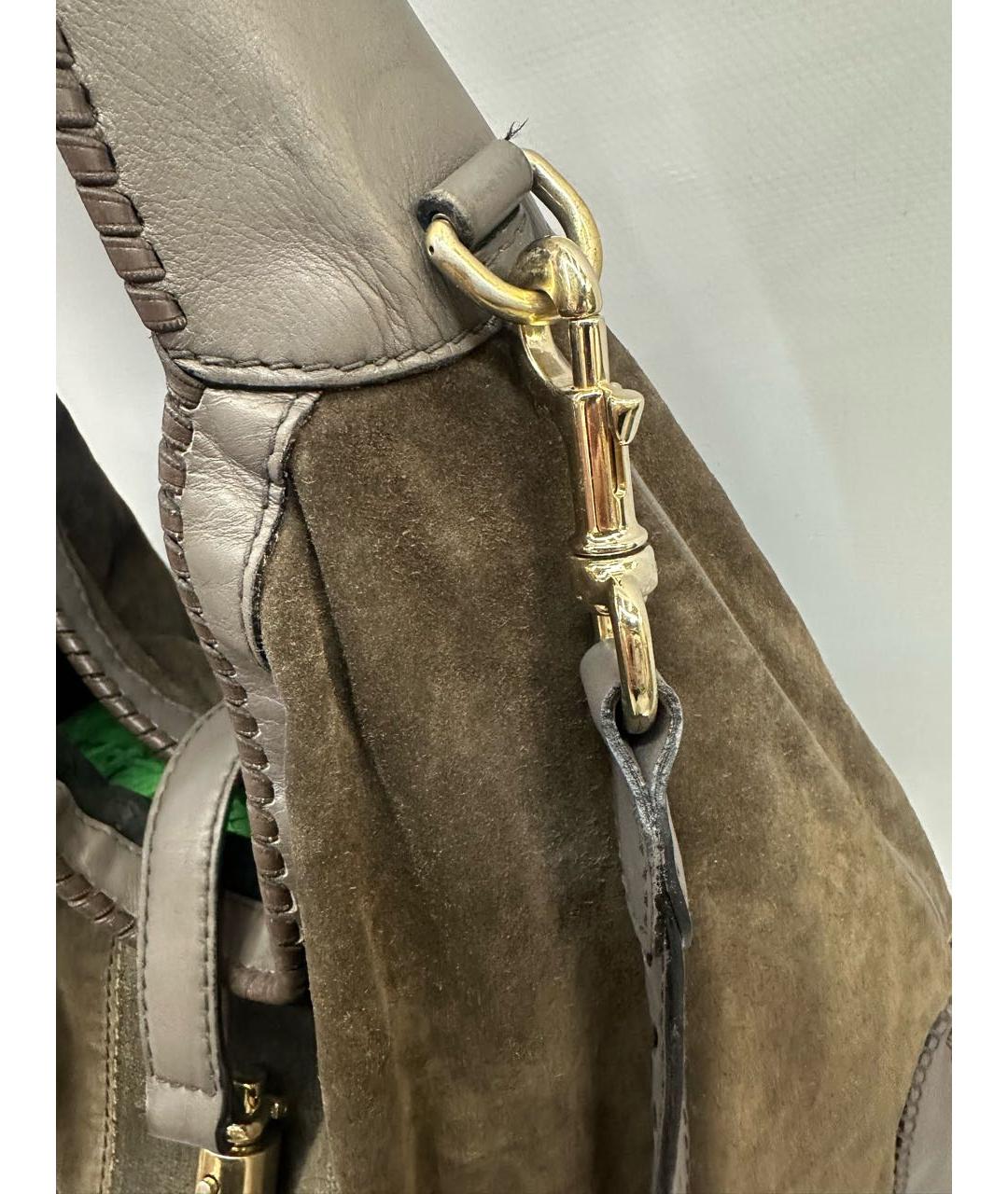 GUCCI Серая кожаная сумка через плечо, фото 3