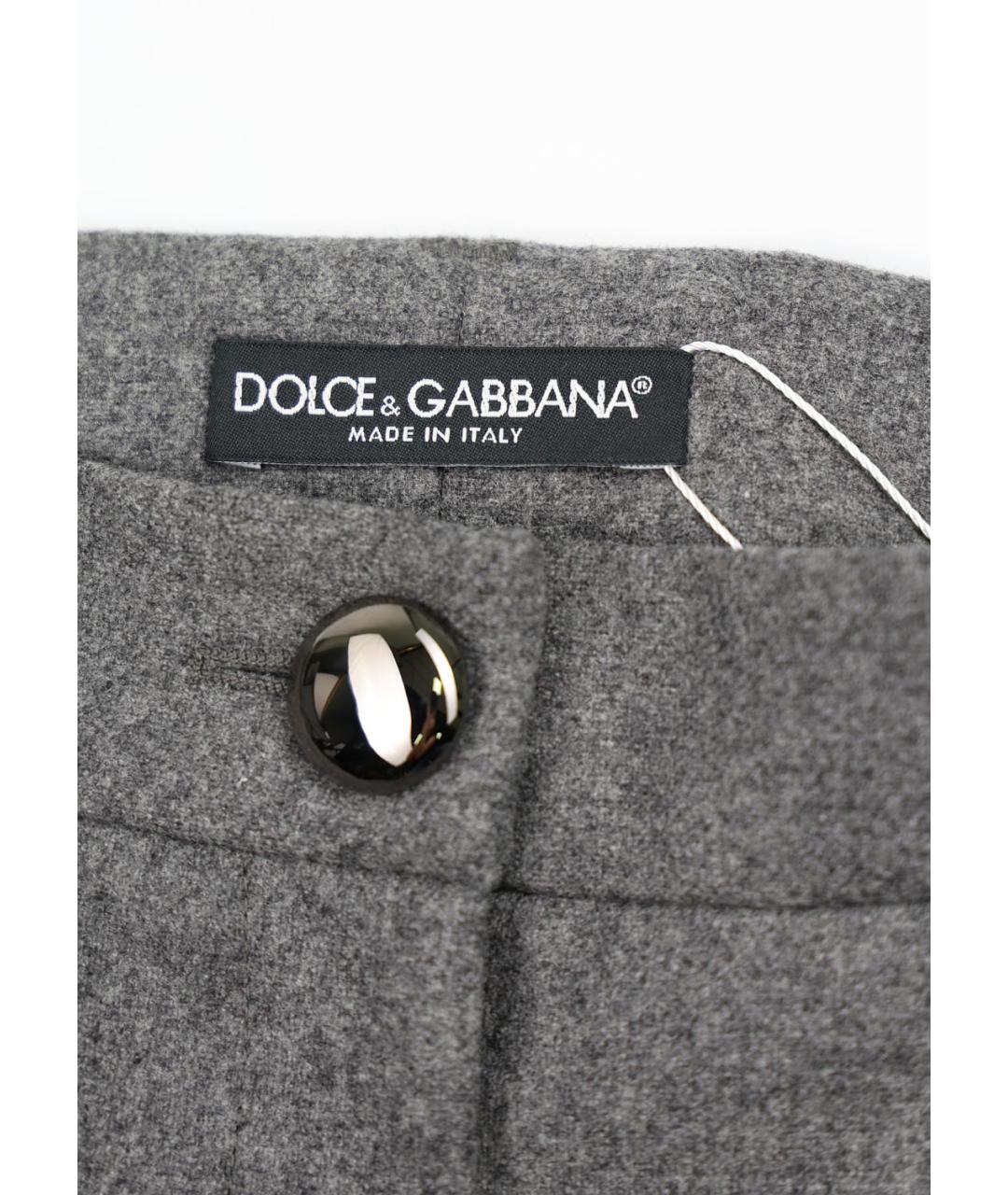 DOLCE&GABBANA Серые шерстяные бриджи, фото 3