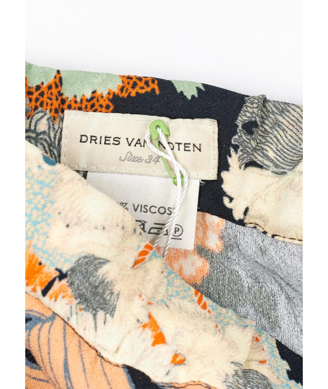DRIES VAN NOTEN Мульти вискозные брюки широкие, фото 3