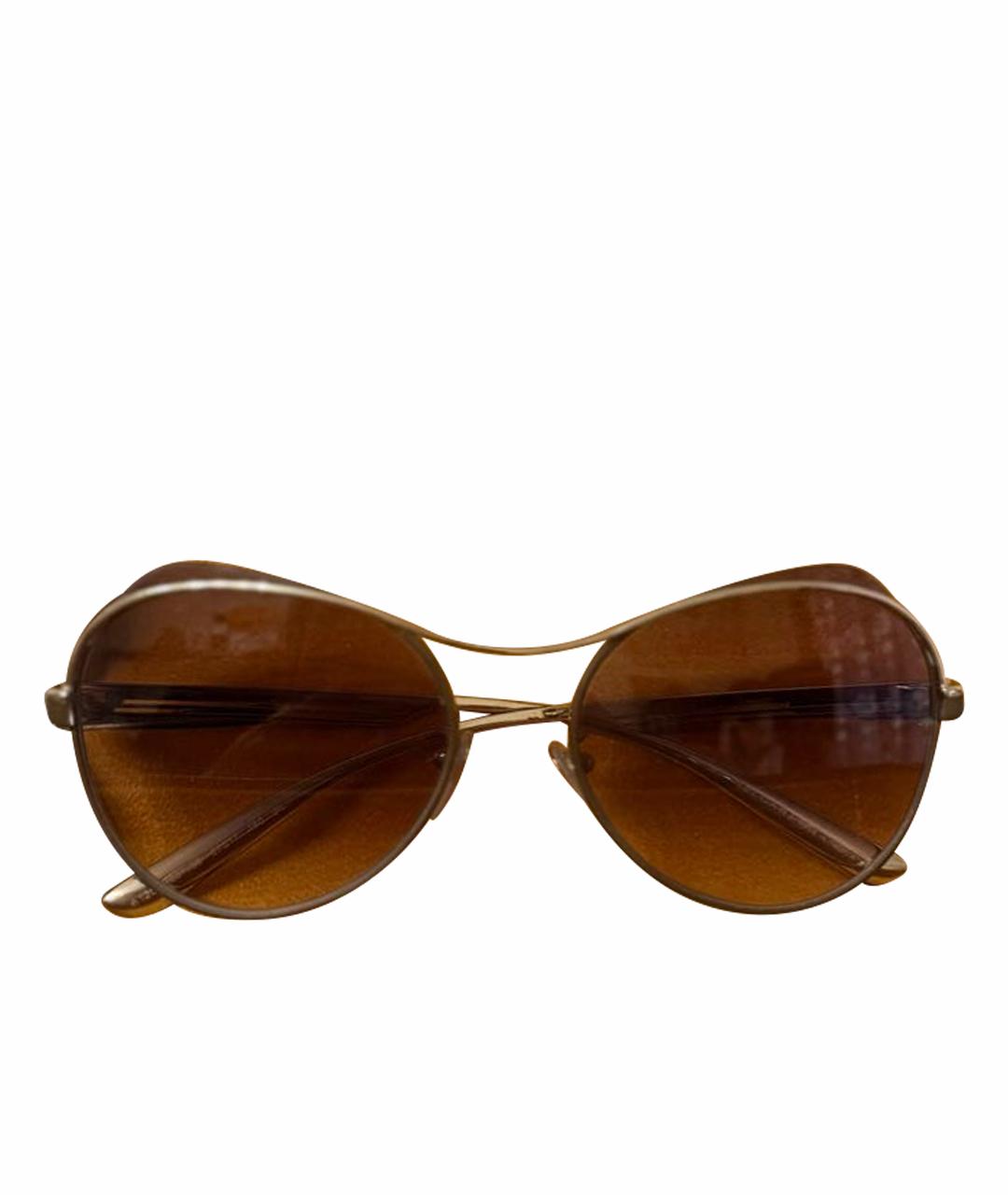 BVLGARI Золотые металлические солнцезащитные очки, фото 1