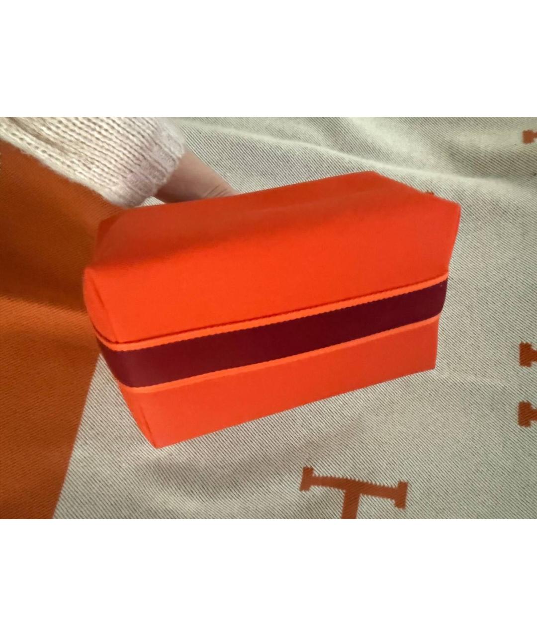 HERMES Оранжевая хлопковая косметичка, фото 4