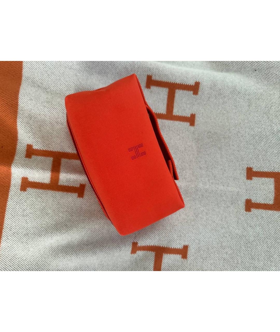 HERMES Оранжевая хлопковая косметичка, фото 2