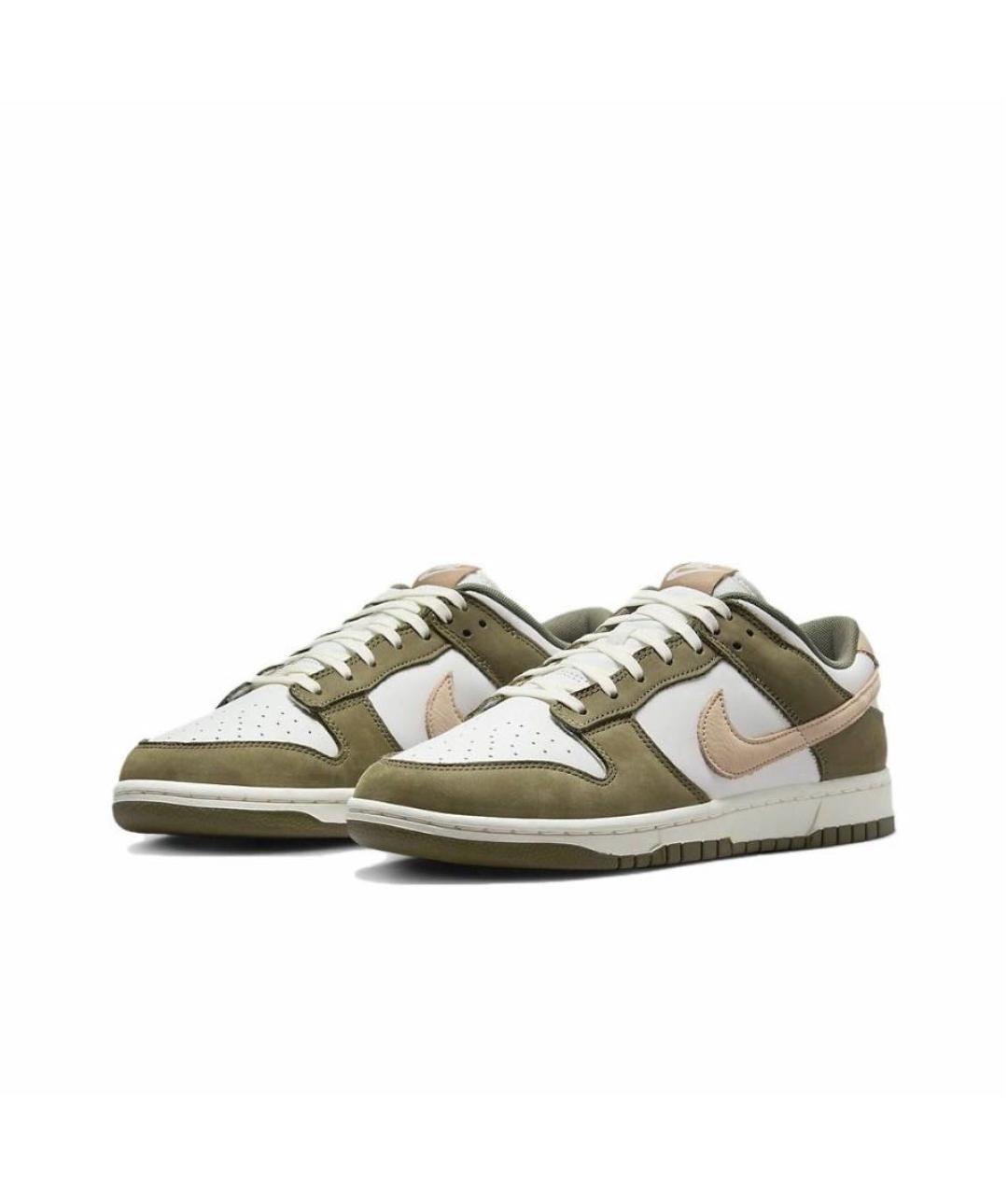 NIKE Хаки кожаные низкие кроссовки / кеды, фото 3