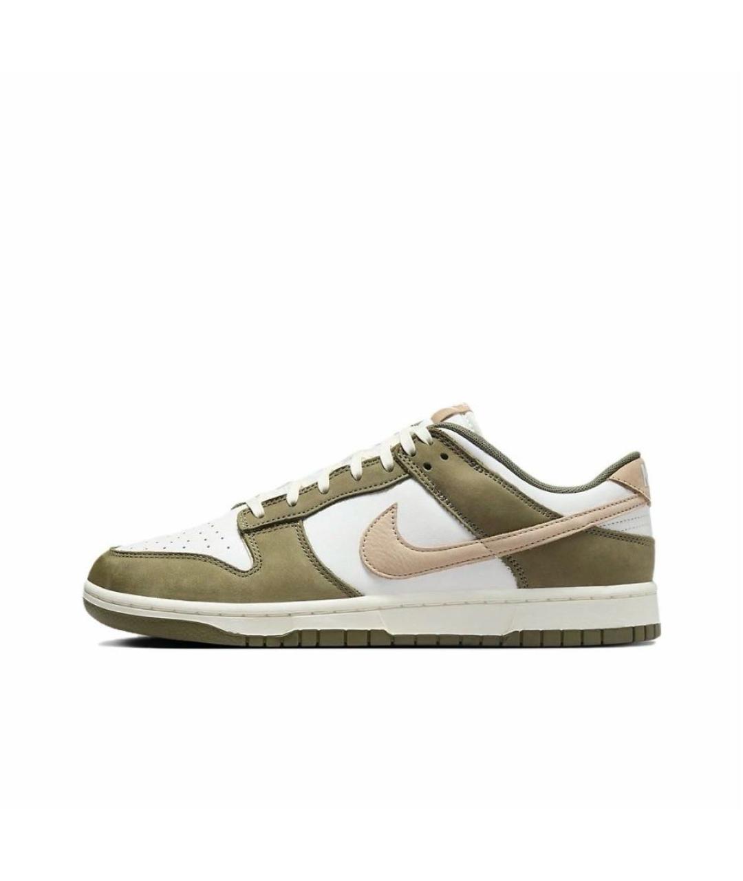 NIKE Хаки кожаные низкие кроссовки / кеды, фото 2