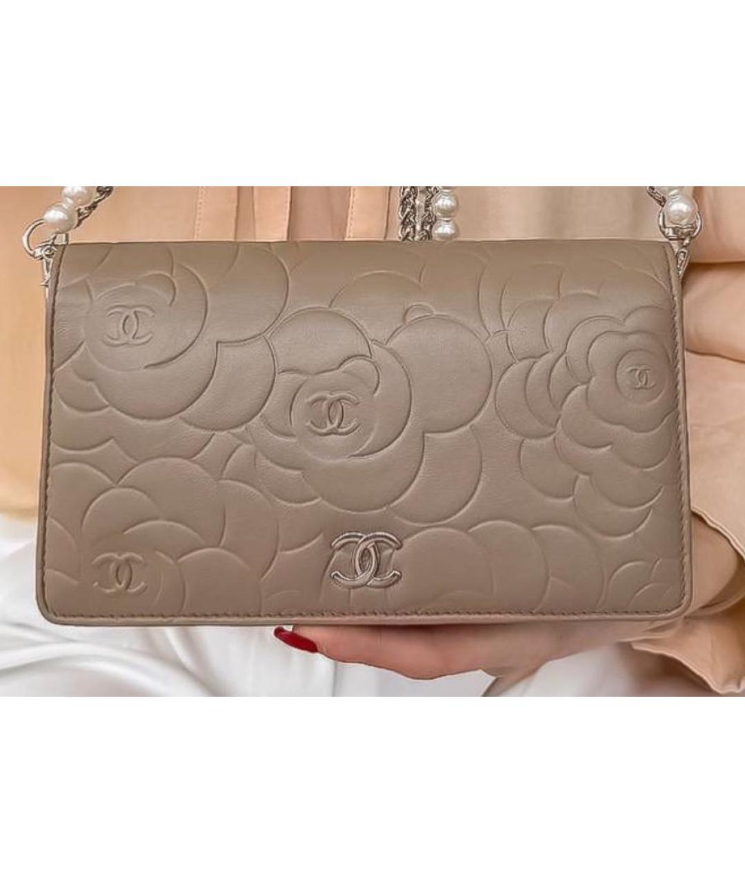 CHANEL Бежевый кошелек, фото 6