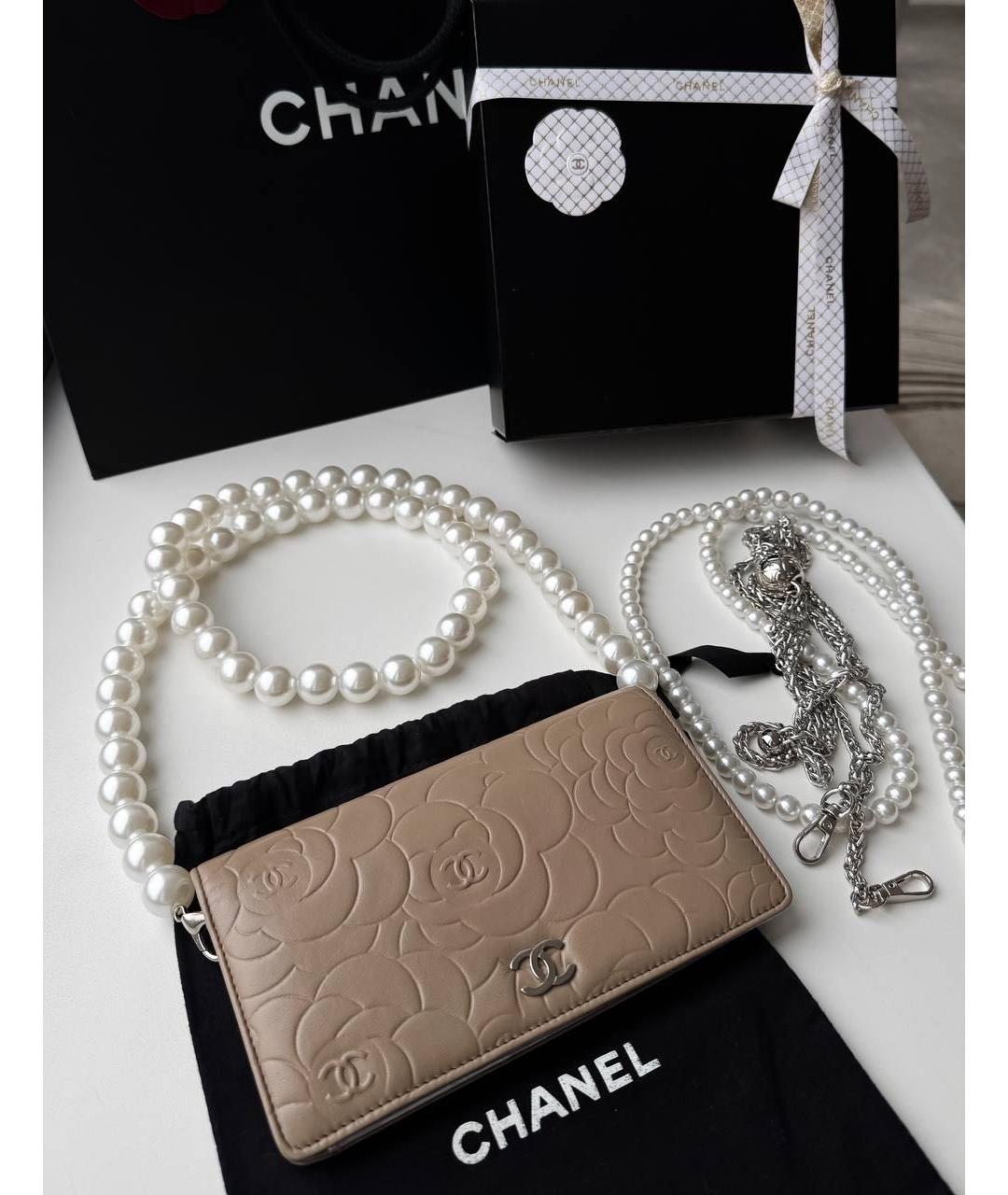 CHANEL Бежевый кошелек, фото 5