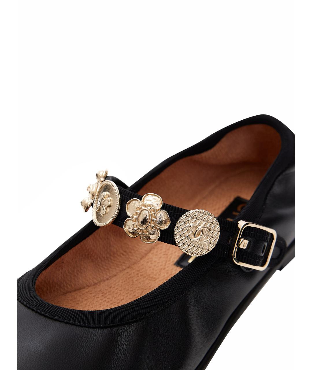 CHANEL Черные кожаные балетки, фото 6