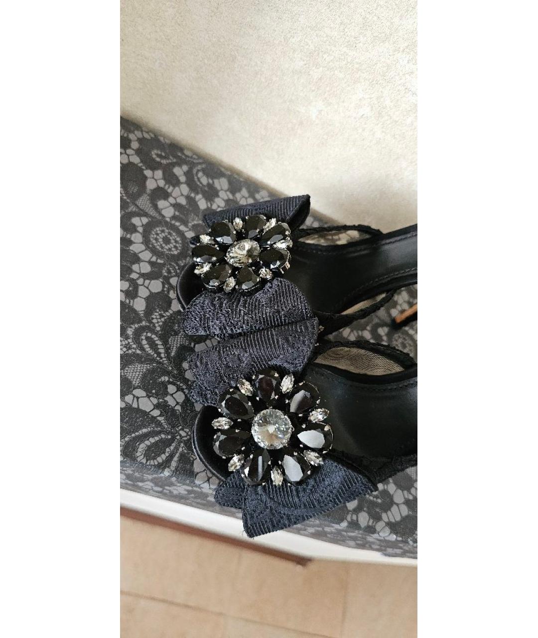 DOLCE&GABBANA Черные текстильные мюли, фото 7