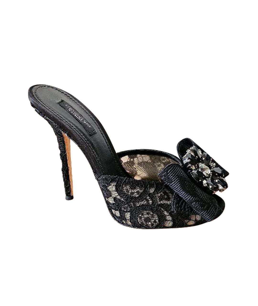 DOLCE&GABBANA Черные текстильные мюли, фото 10