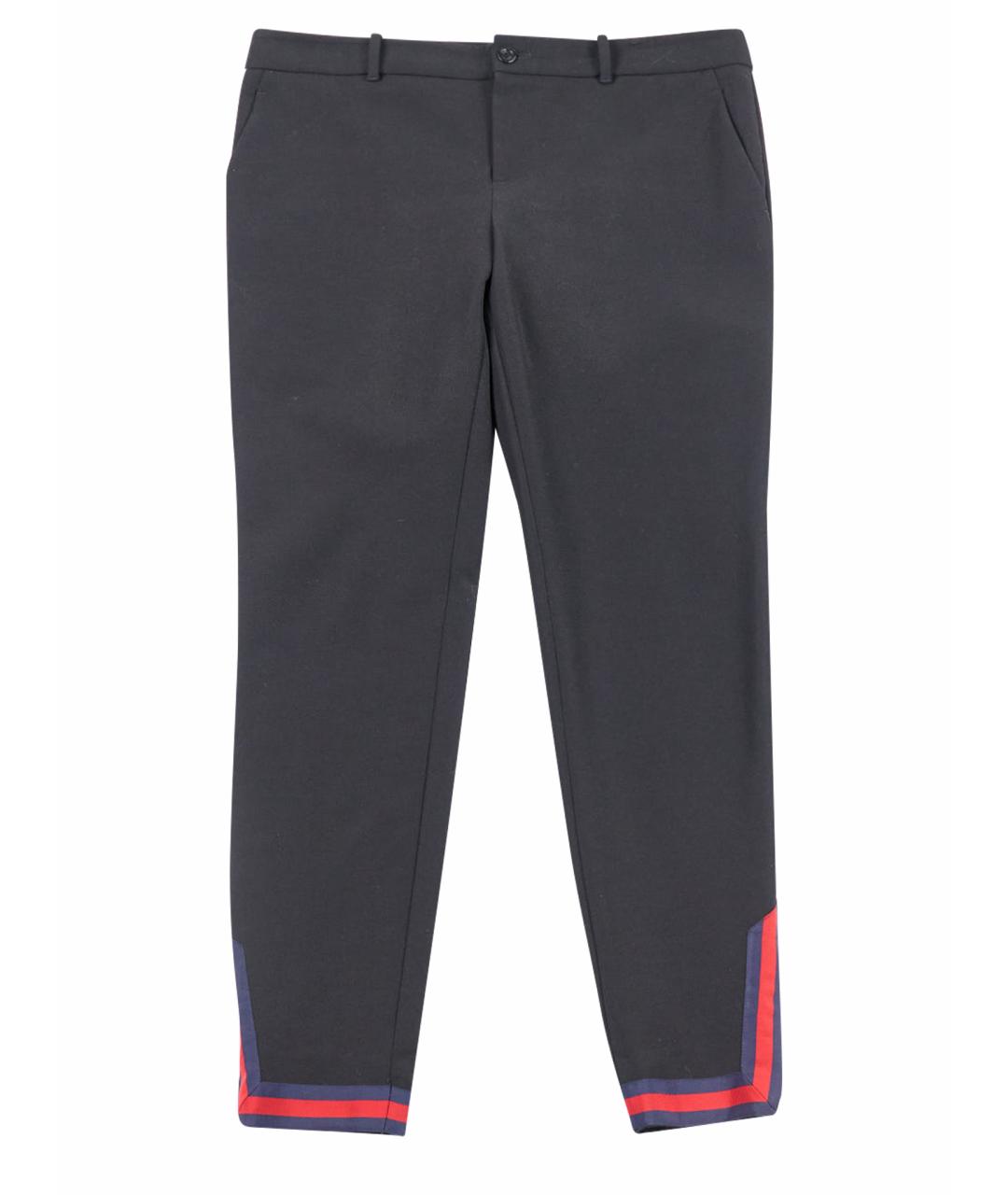 GUCCI Черные хлопко-эластановые прямые брюки, фото 1
