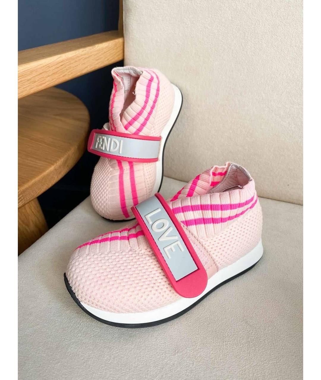 FENDI Розовые кеды, фото 3