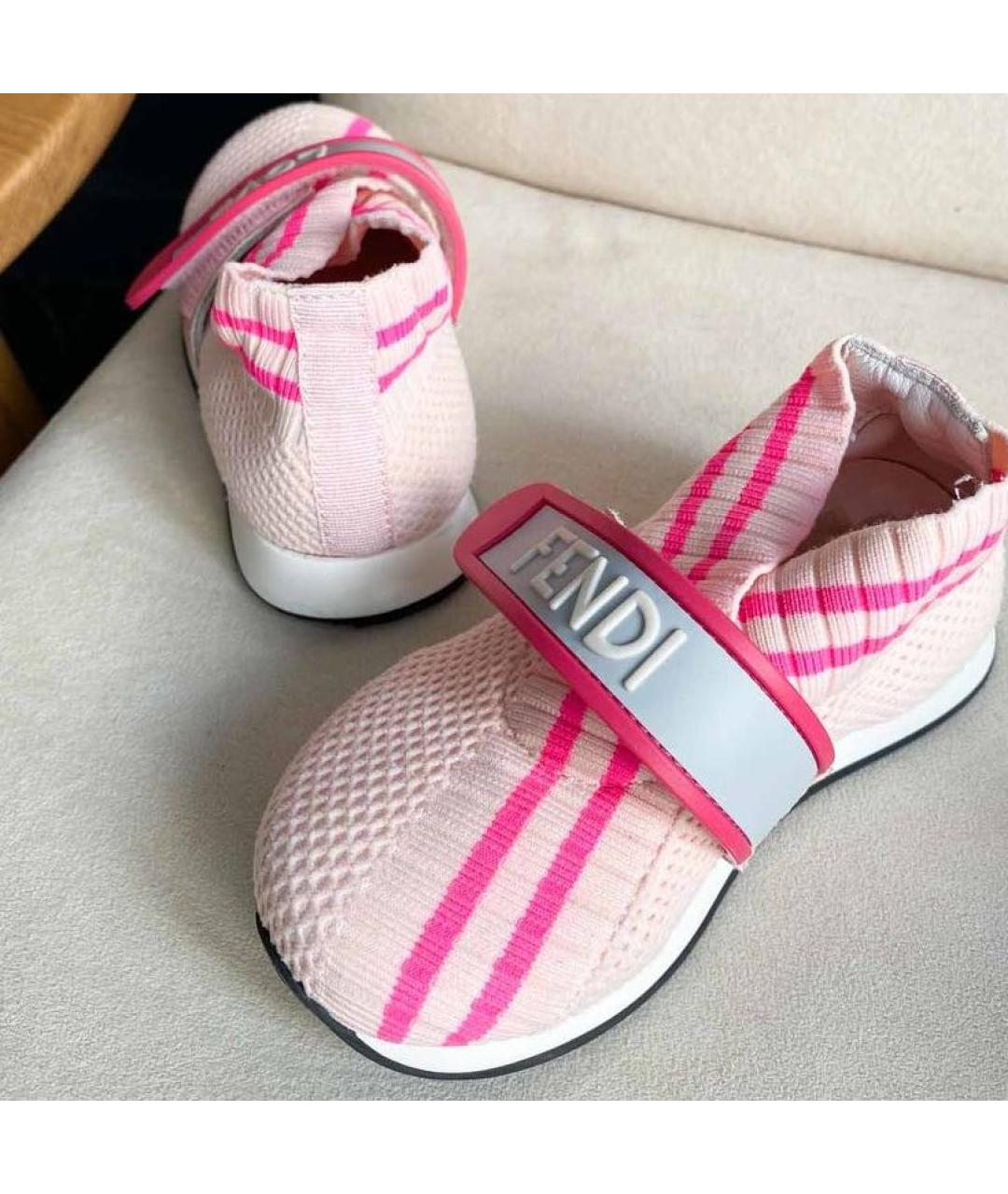 FENDI Розовые кеды, фото 4