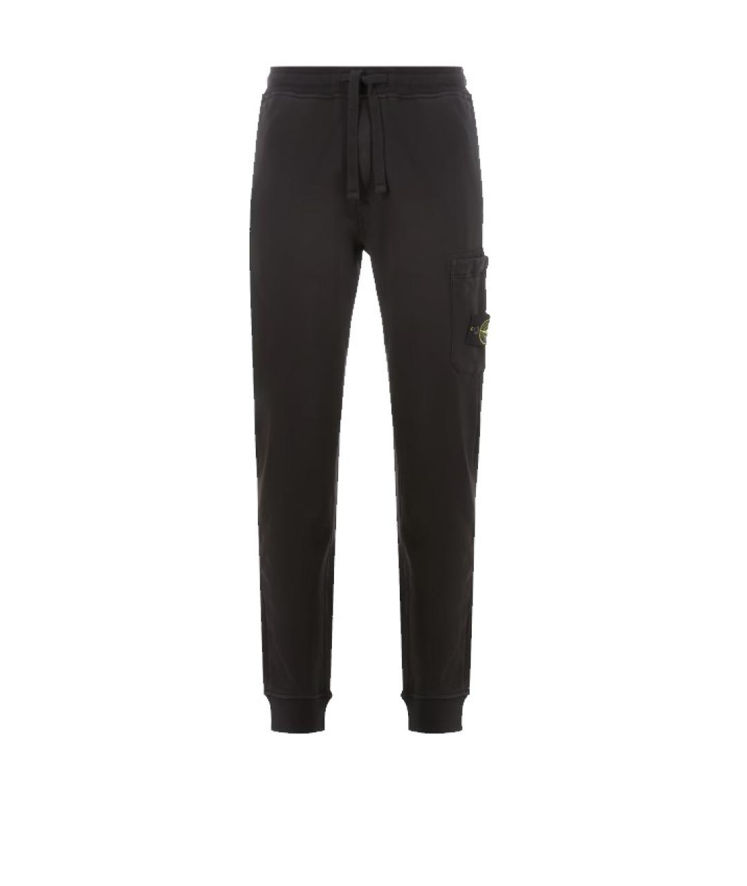 STONE ISLAND Черные хлопковые повседневные брюки, фото 1