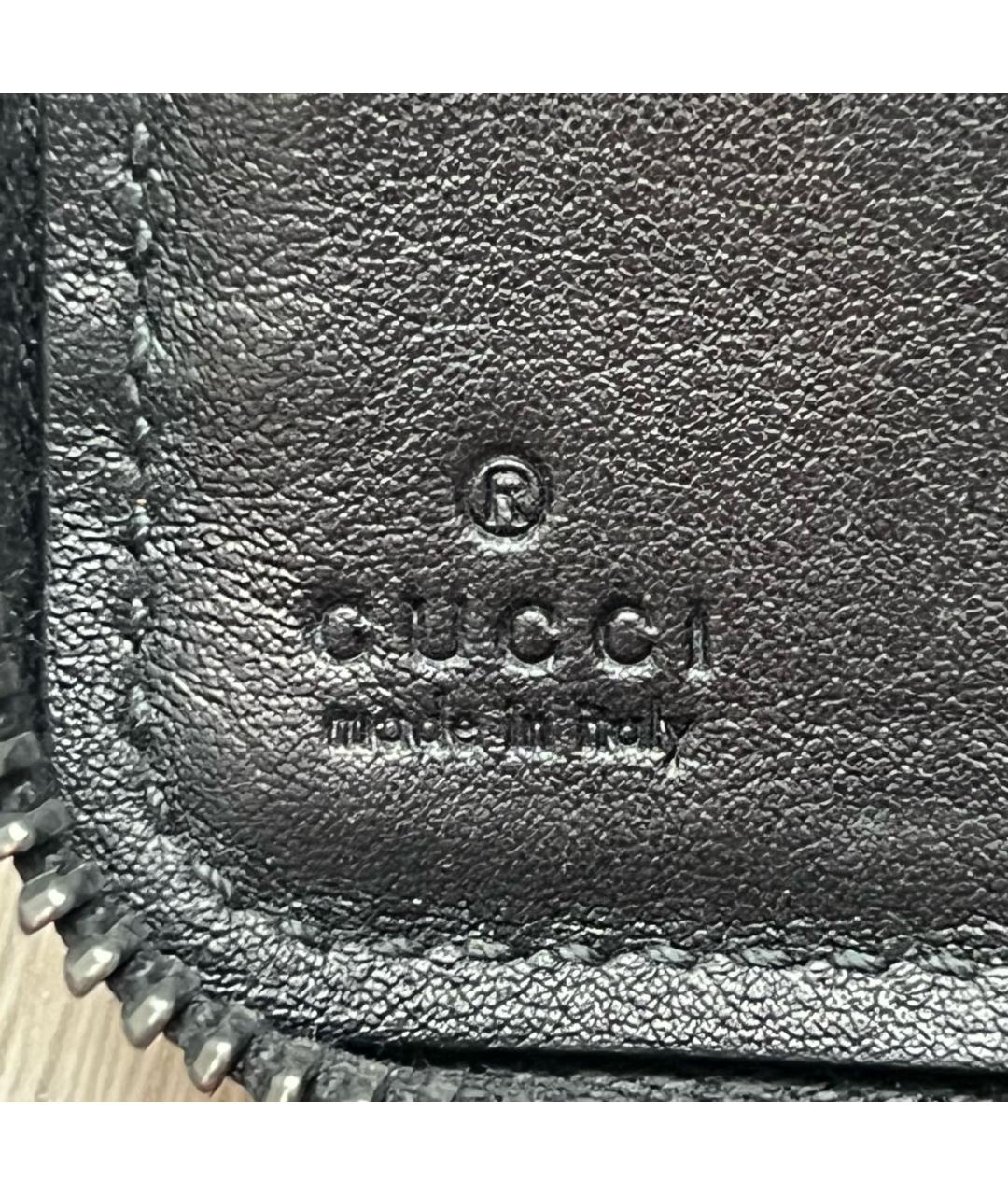 GUCCI Черный кожаный кошелек, фото 4
