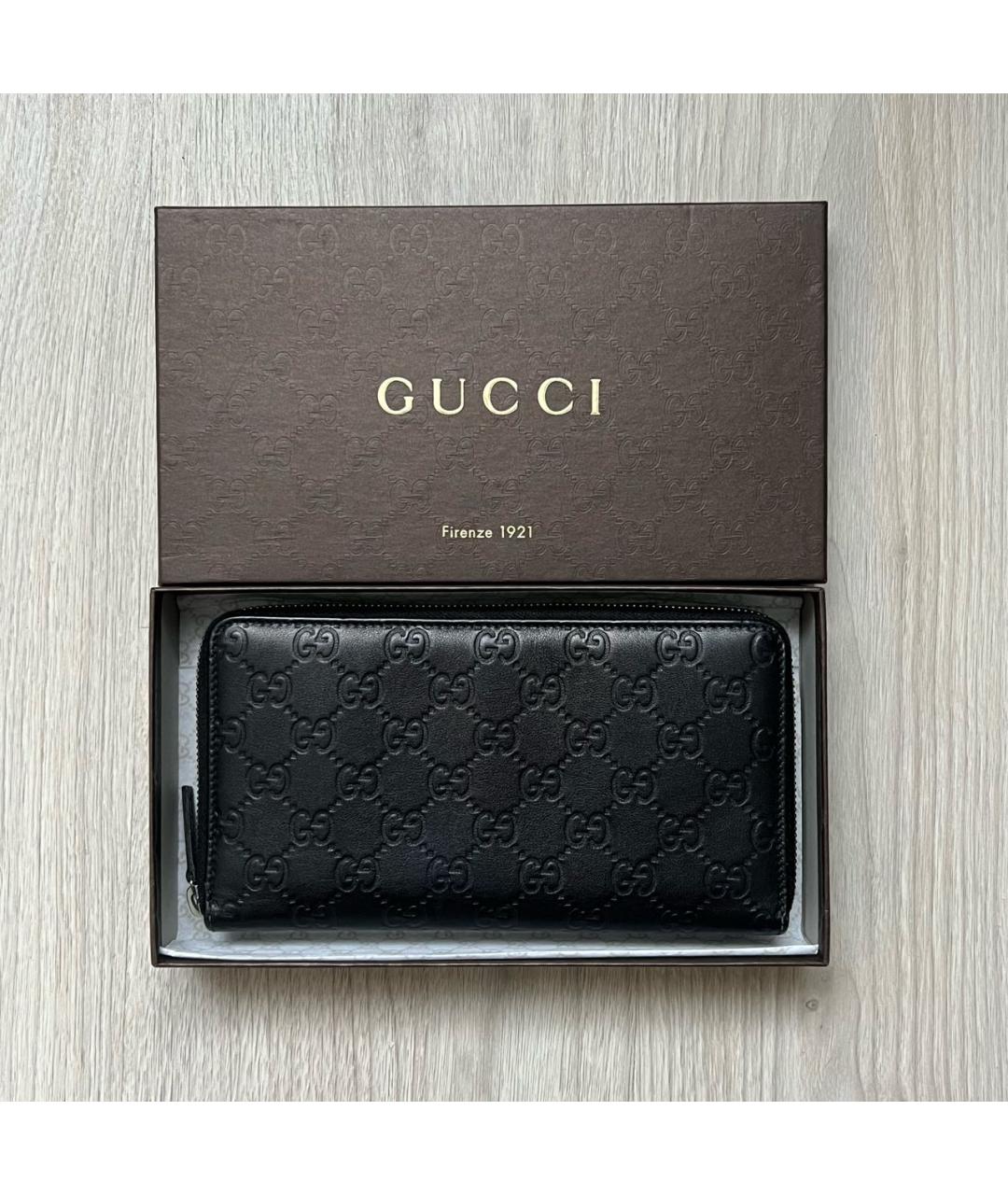 GUCCI Черный кожаный кошелек, фото 6