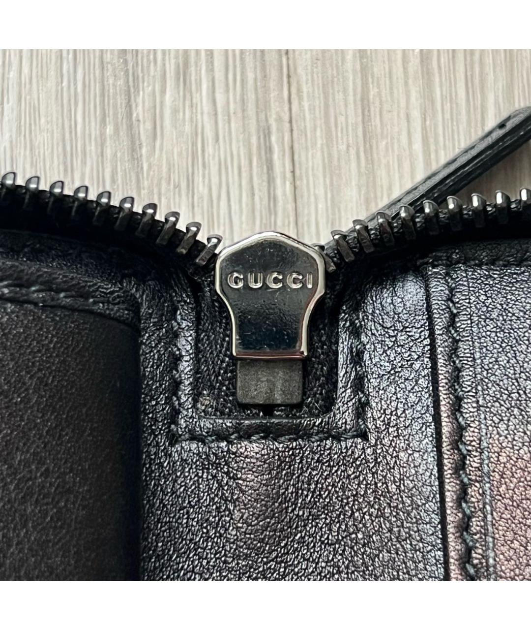 GUCCI Черный кожаный кошелек, фото 5