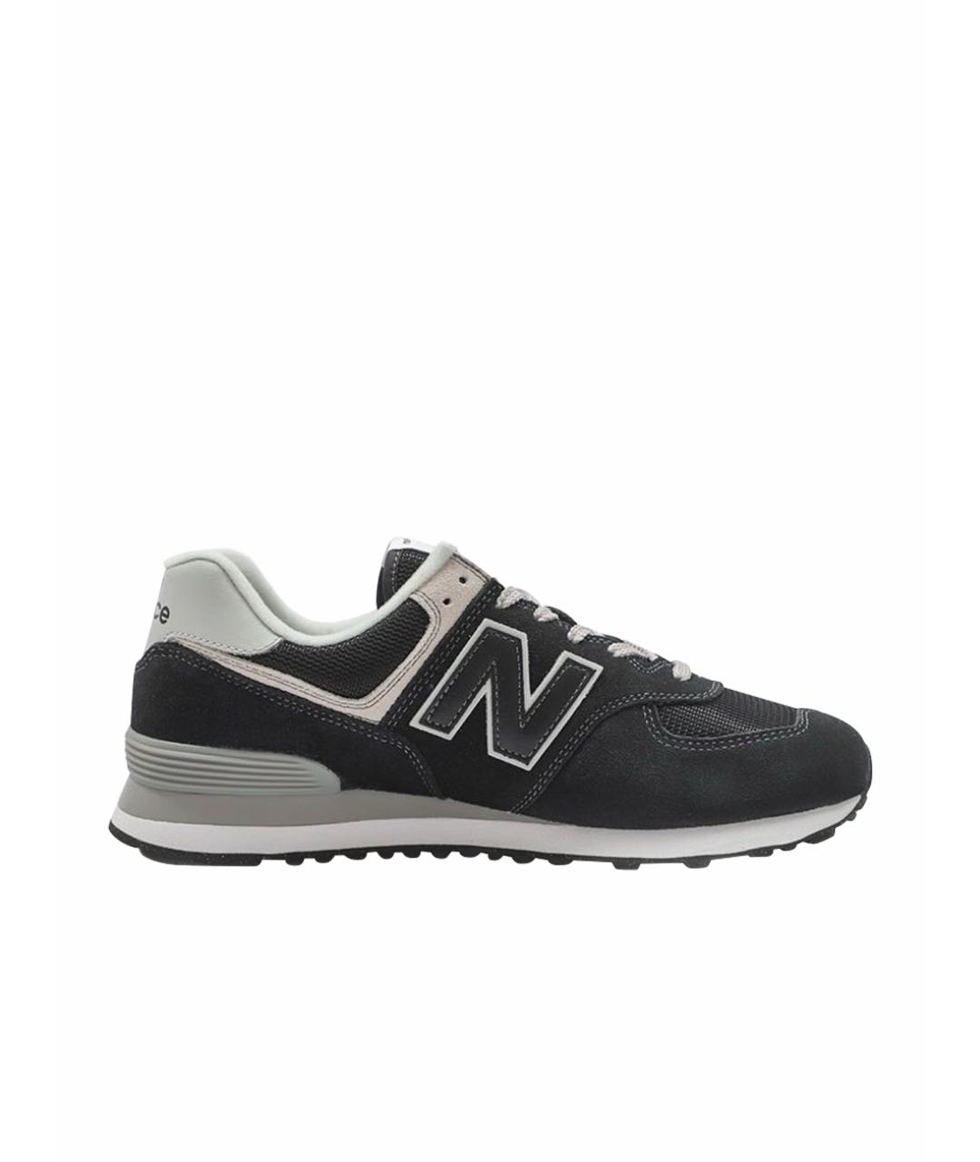 NEW BALANCE Антрацитовые замшевые низкие кроссовки / кеды, фото 1