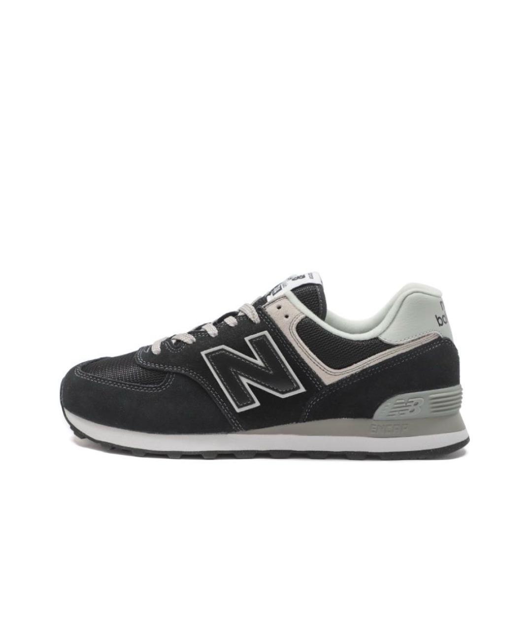 NEW BALANCE Антрацитовые замшевые низкие кроссовки / кеды, фото 2