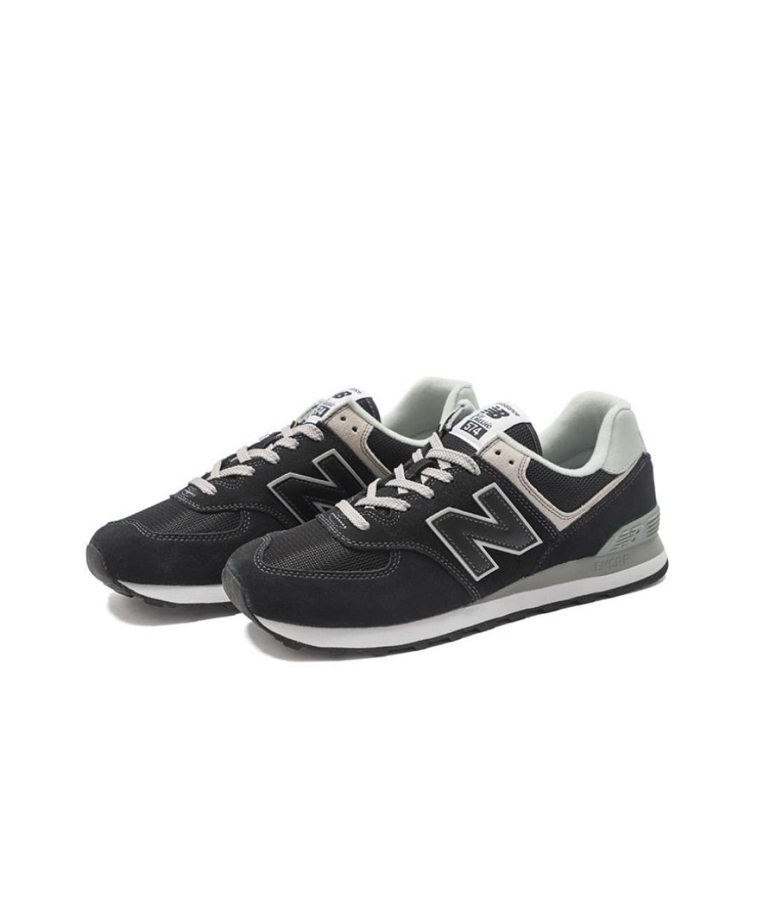 NEW BALANCE Антрацитовые замшевые низкие кроссовки / кеды, фото 3