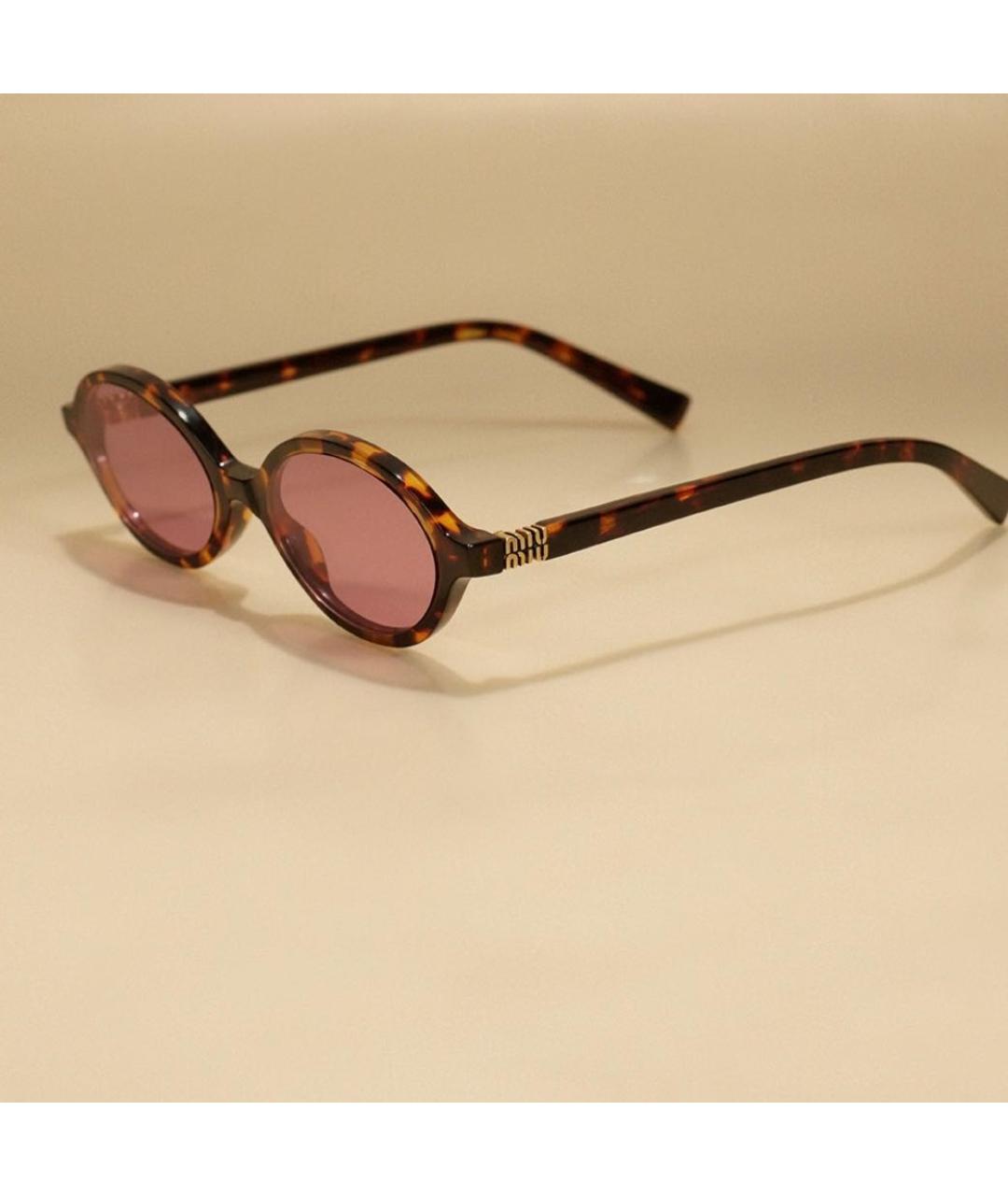 MIU MIU Розовые пластиковые солнцезащитные очки, фото 3