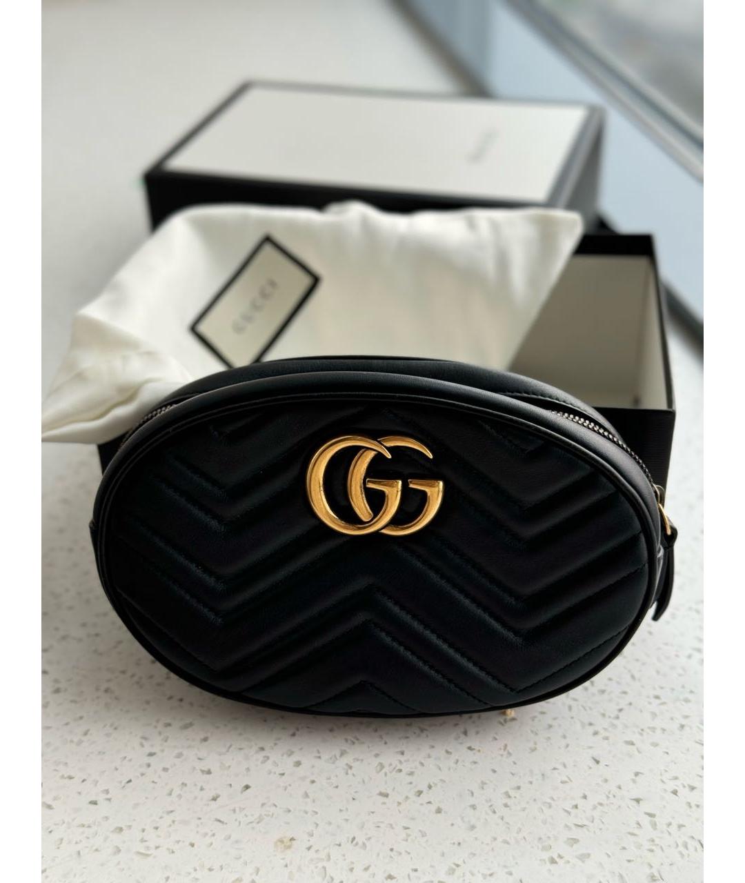 GUCCI Черная кожаная поясная сумка, фото 2