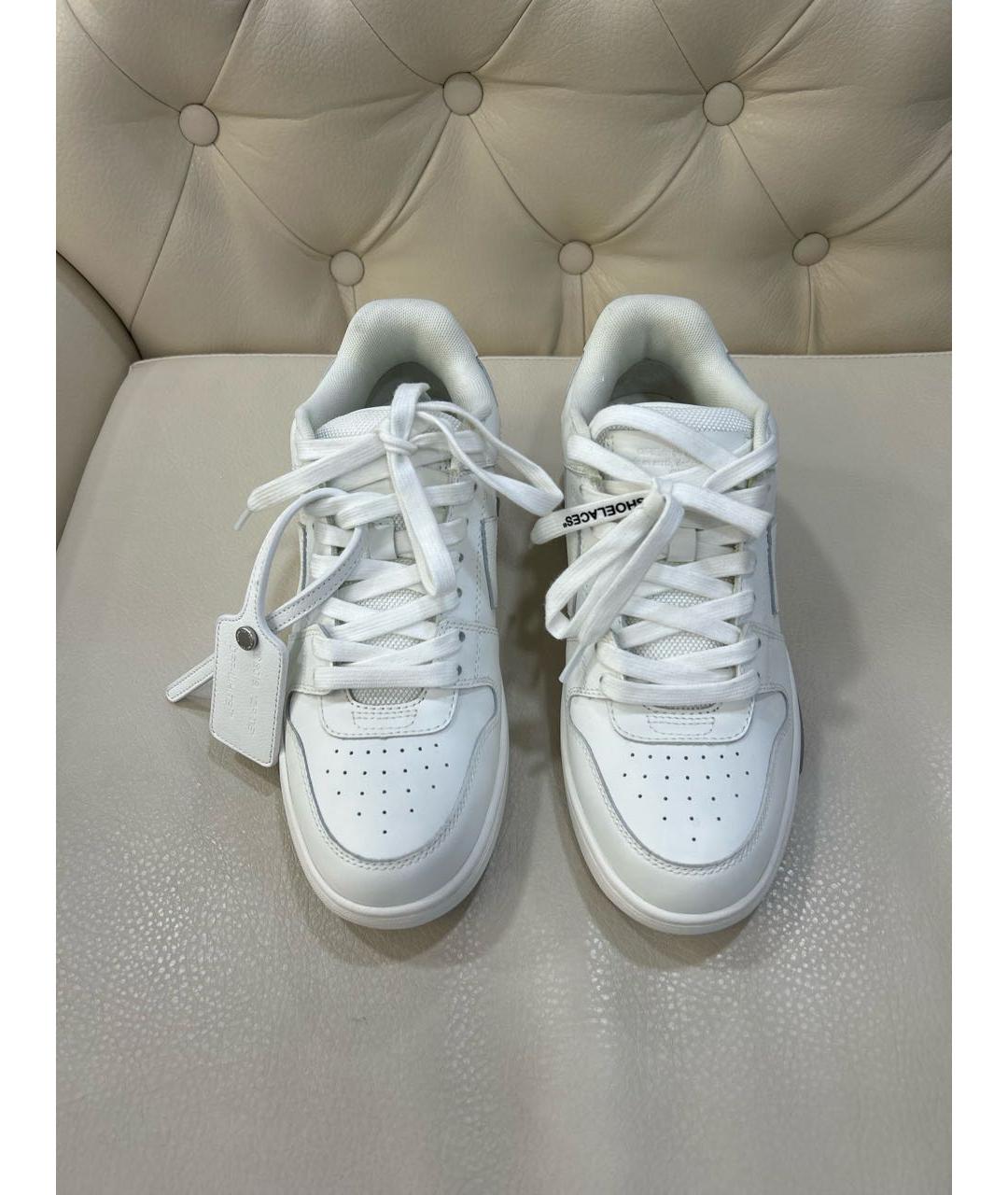 OFF-WHITE Белые кожаные кроссовки, фото 2