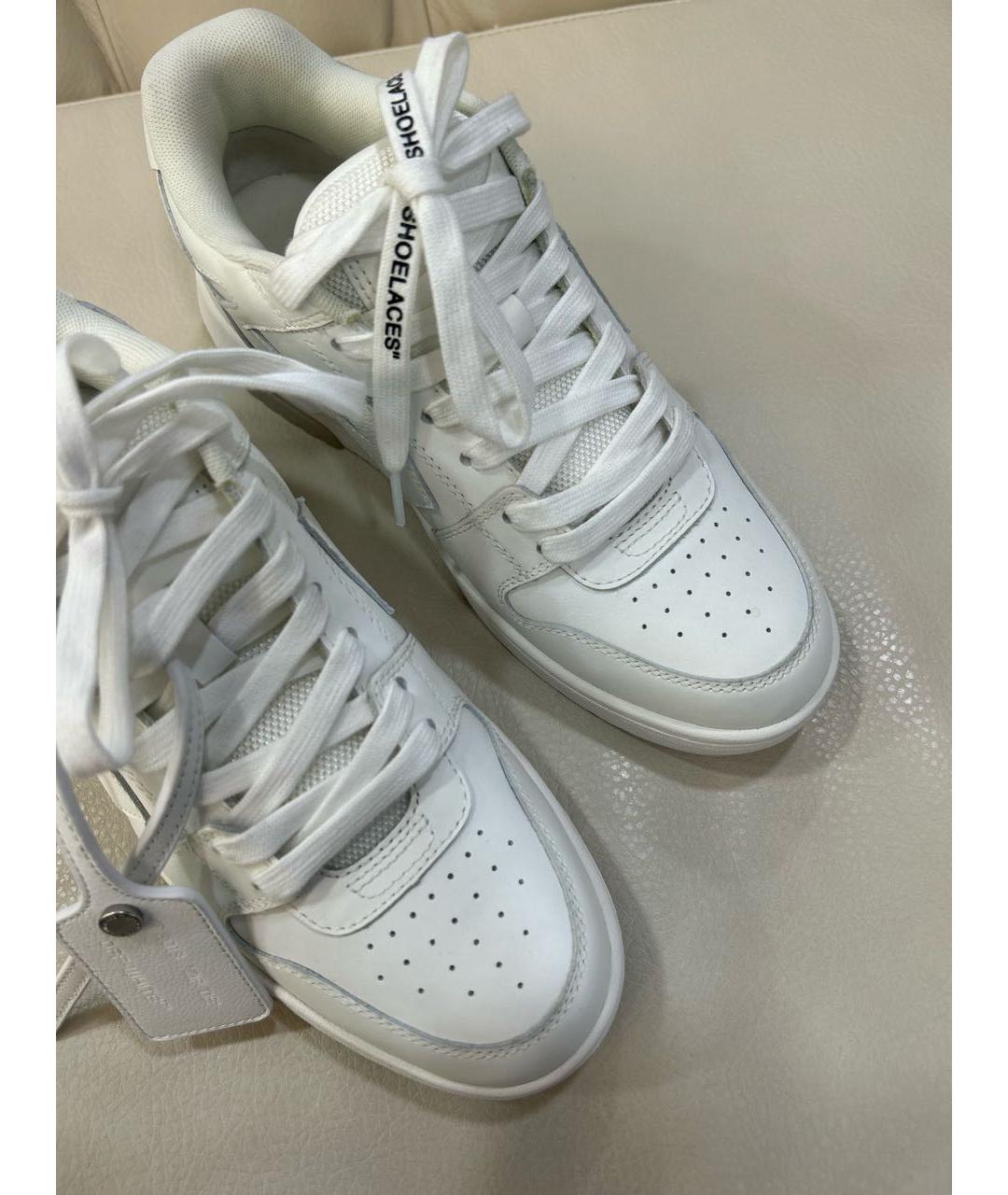 OFF-WHITE Белые кожаные кроссовки, фото 6