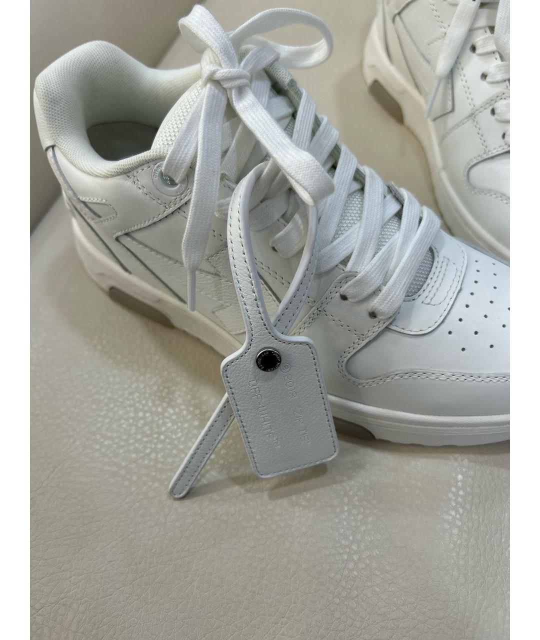 OFF-WHITE Белые кожаные кроссовки, фото 7