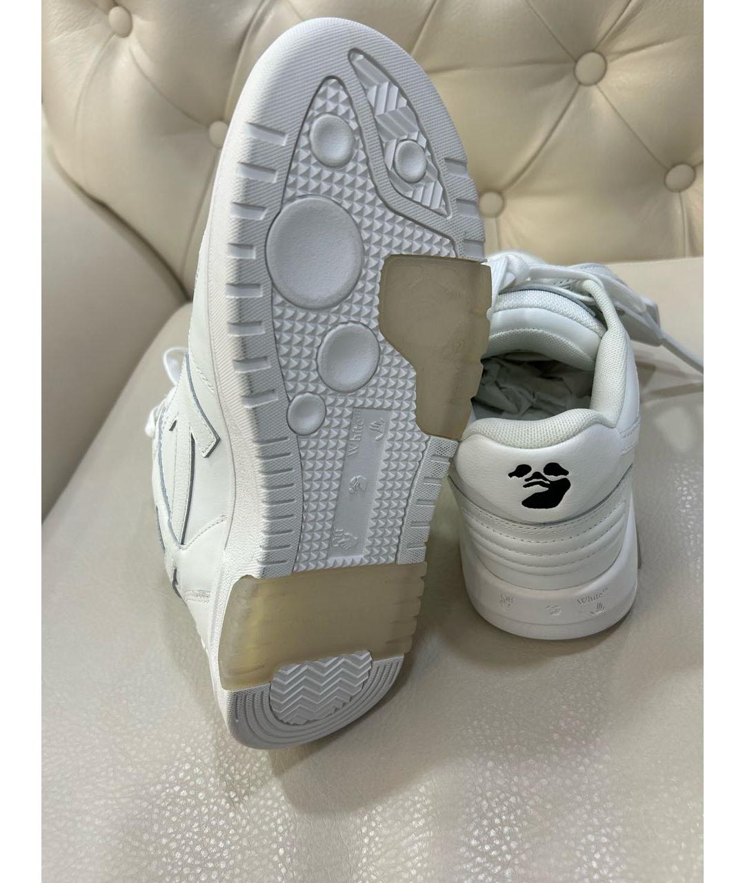 OFF-WHITE Белые кожаные кроссовки, фото 5