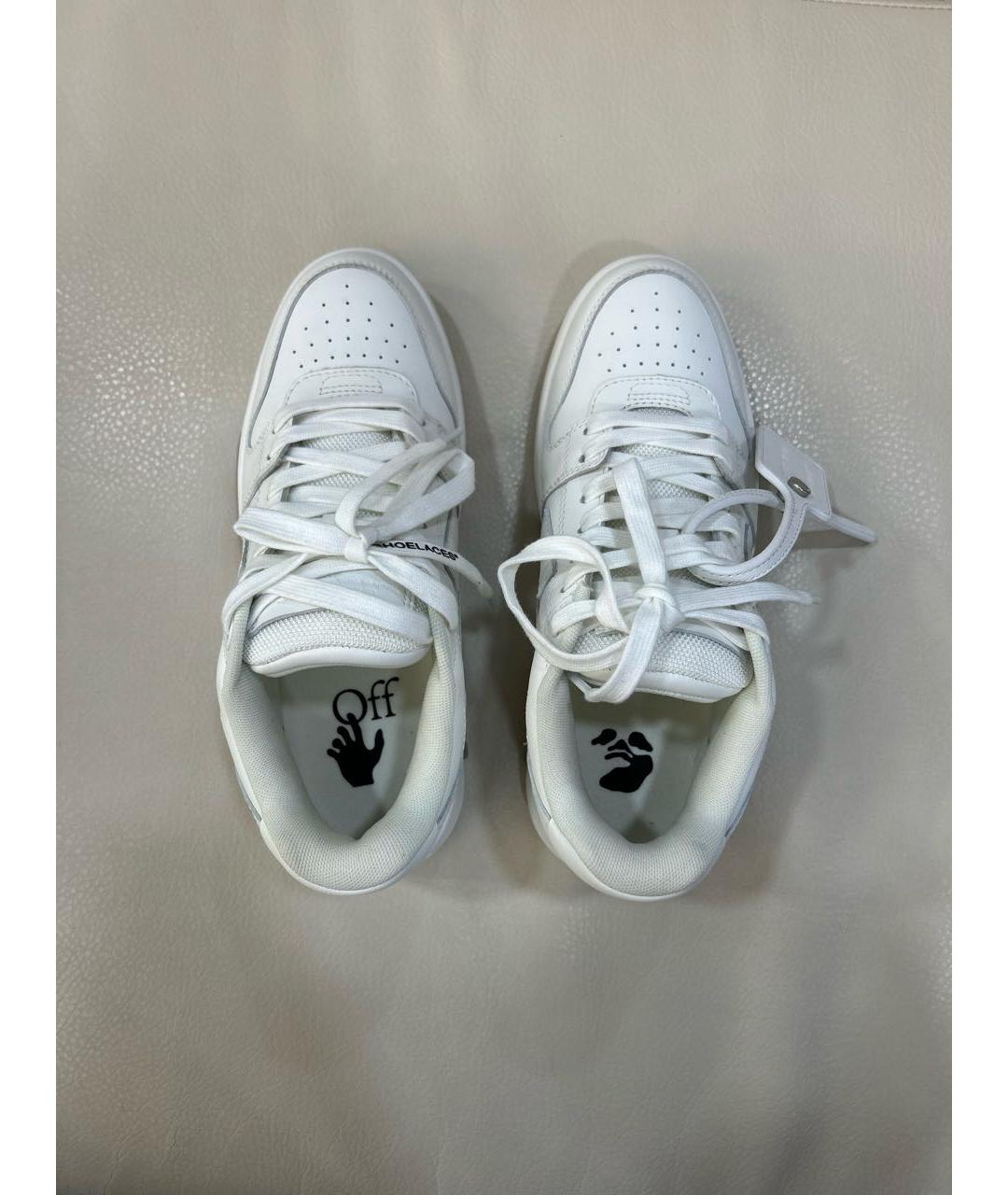 OFF-WHITE Белые кожаные кроссовки, фото 3
