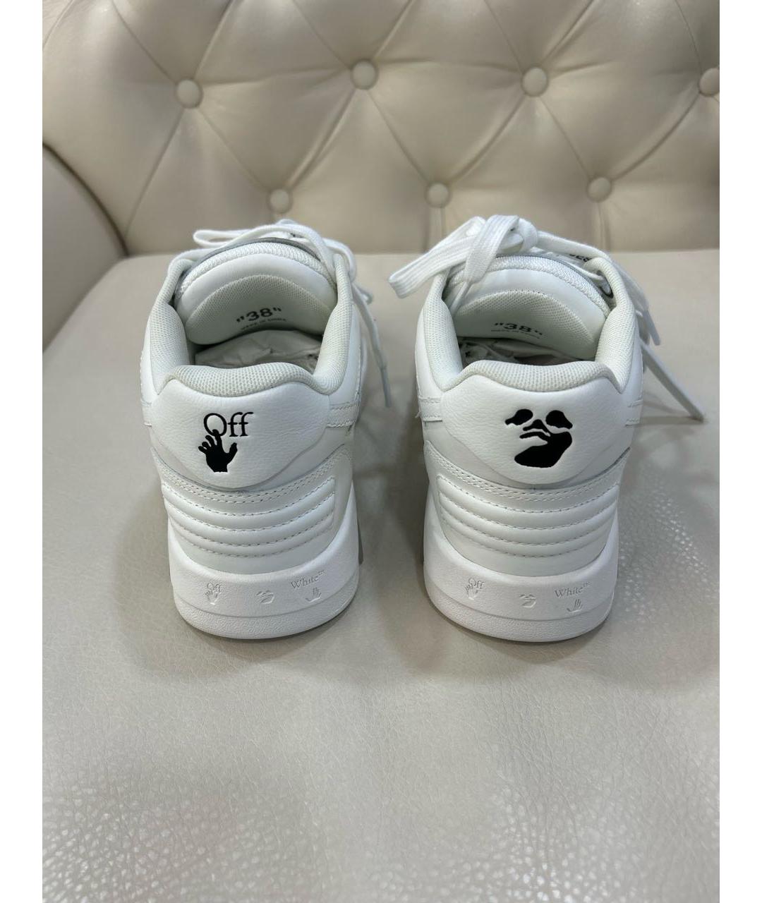 OFF-WHITE Белые кожаные кроссовки, фото 4