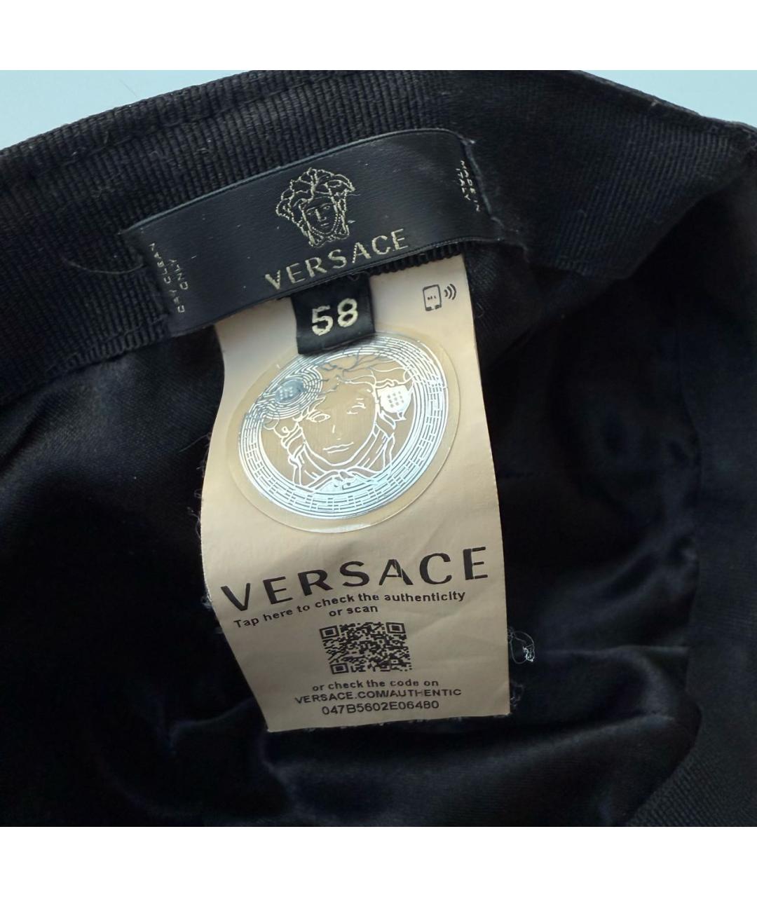 VERSACE Черная хлопковая кепка/бейсболка, фото 3