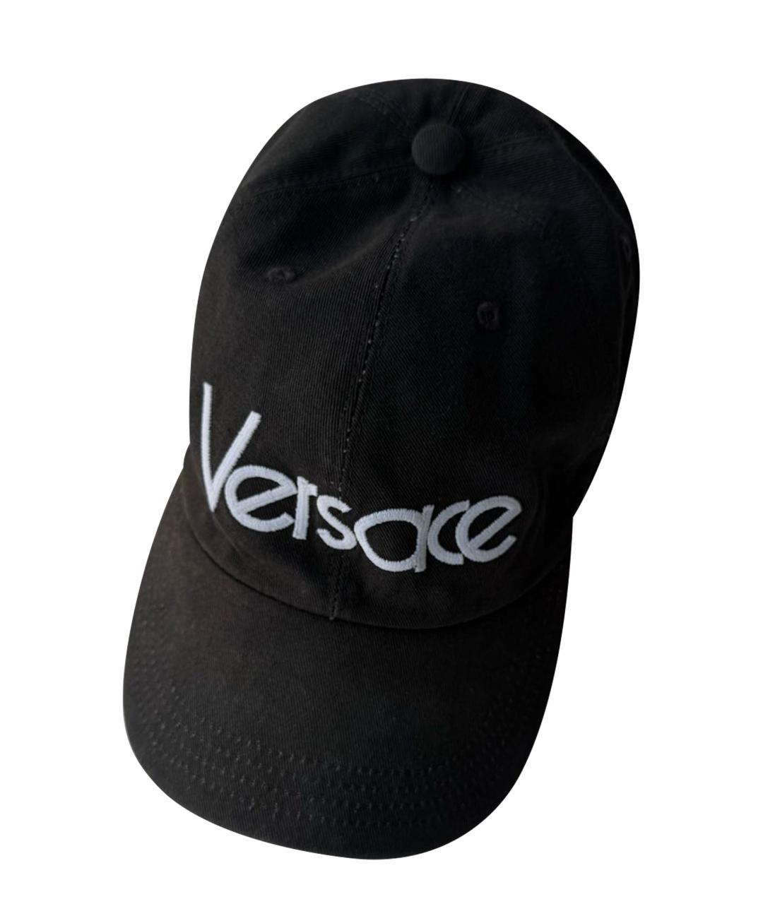 VERSACE Черная хлопковая кепка/бейсболка, фото 1