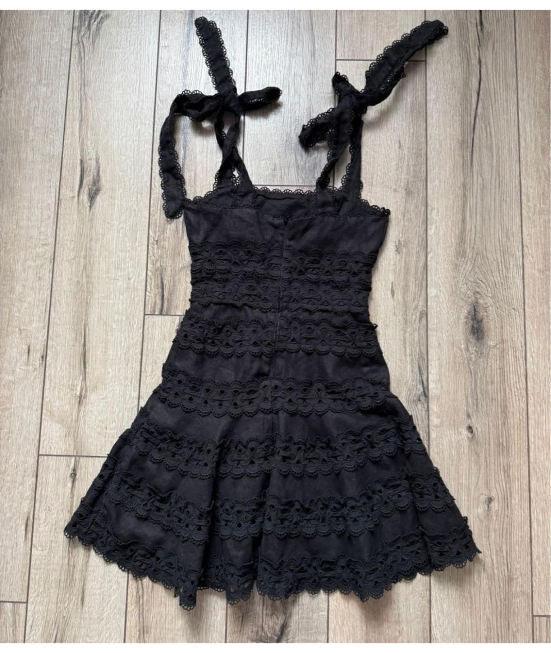ZIMMERMANN Черное льняное коктейльное платье, фото 2