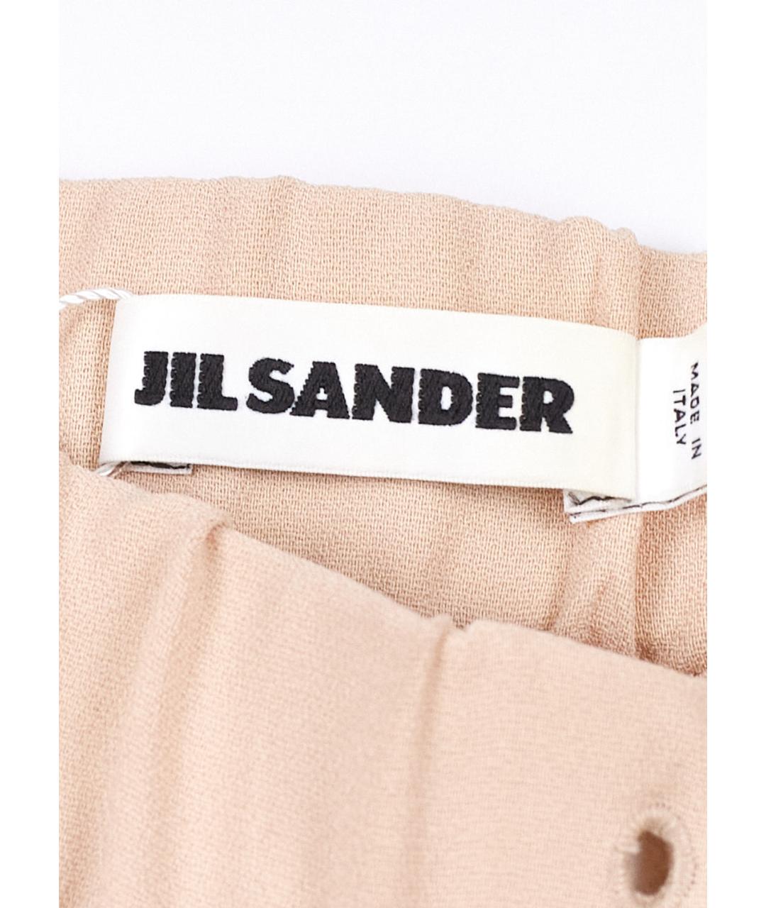 JIL SANDER Бежевые ацетатные брюки широкие, фото 3