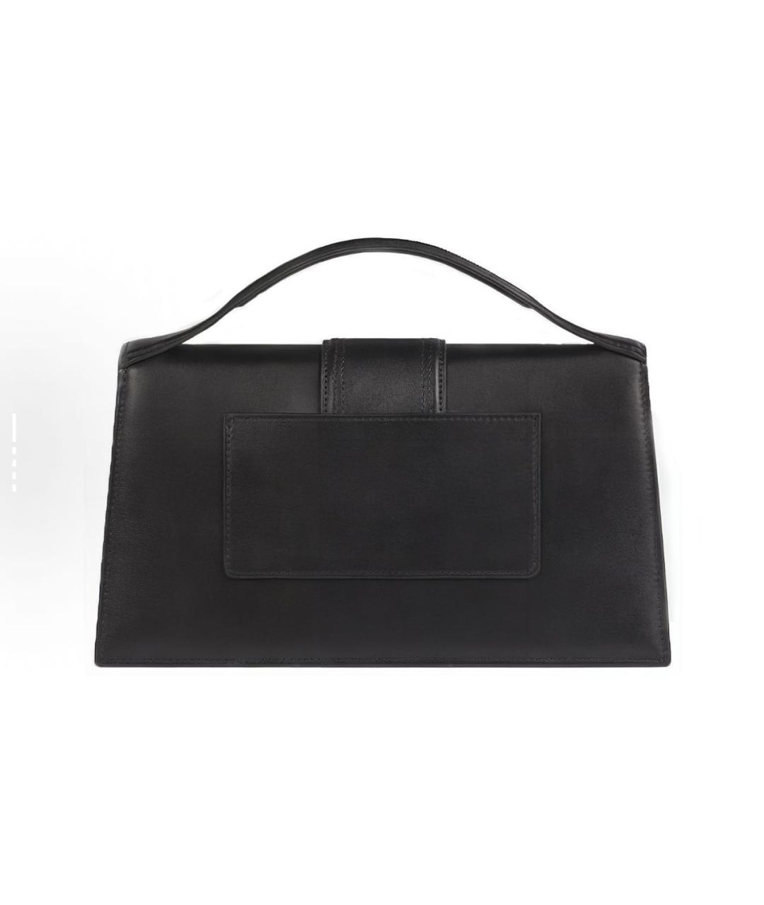 JACQUEMUS Черная кожаная сумка с короткими ручками, фото 4