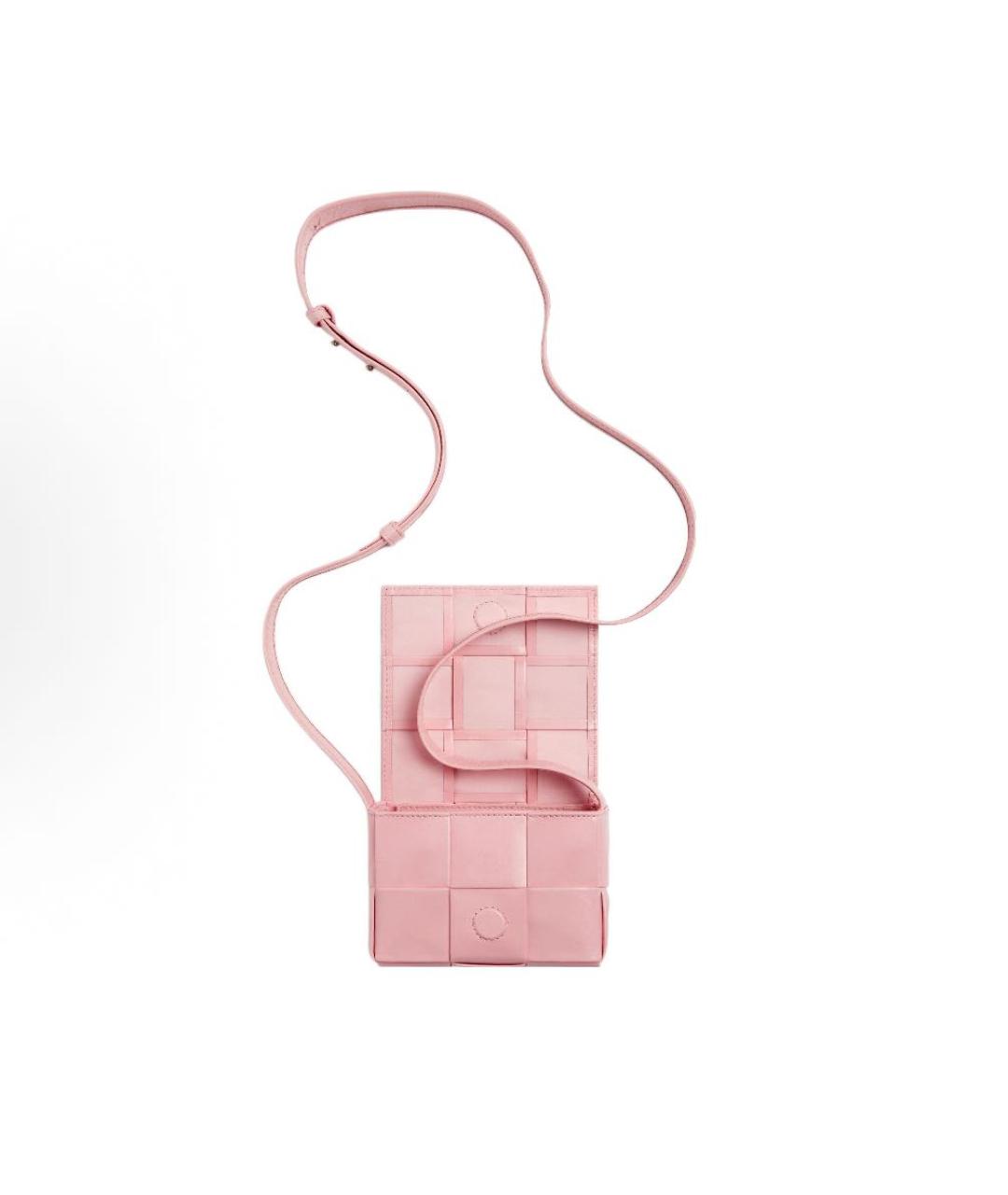BOTTEGA VENETA Розовая кожаная сумка через плечо, фото 4