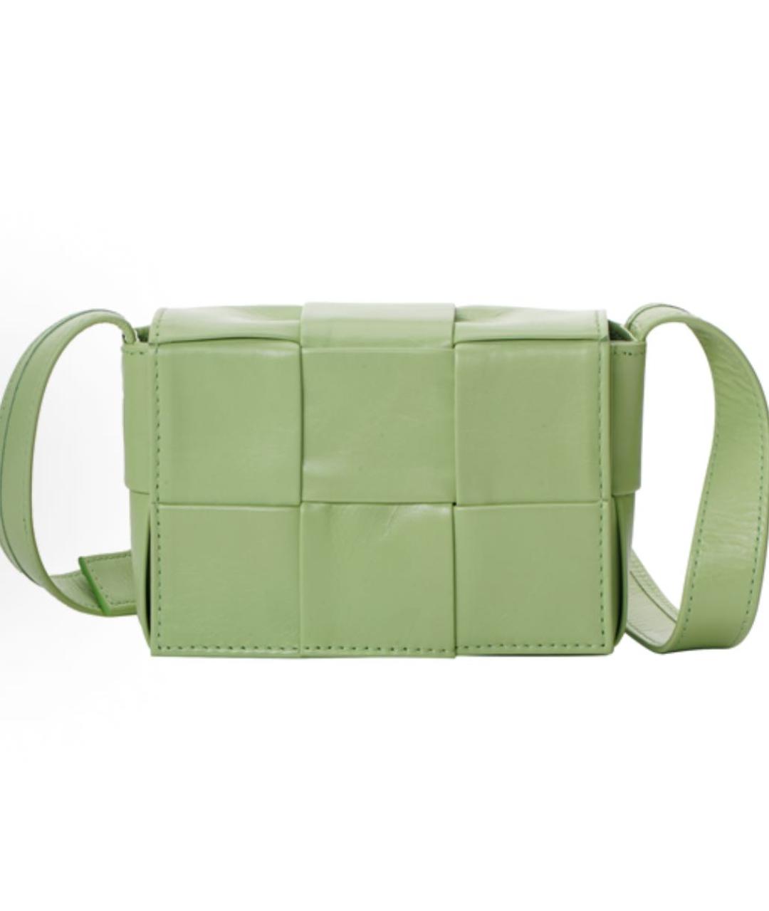 BOTTEGA VENETA Салатовая кожаная сумка через плечо, фото 2