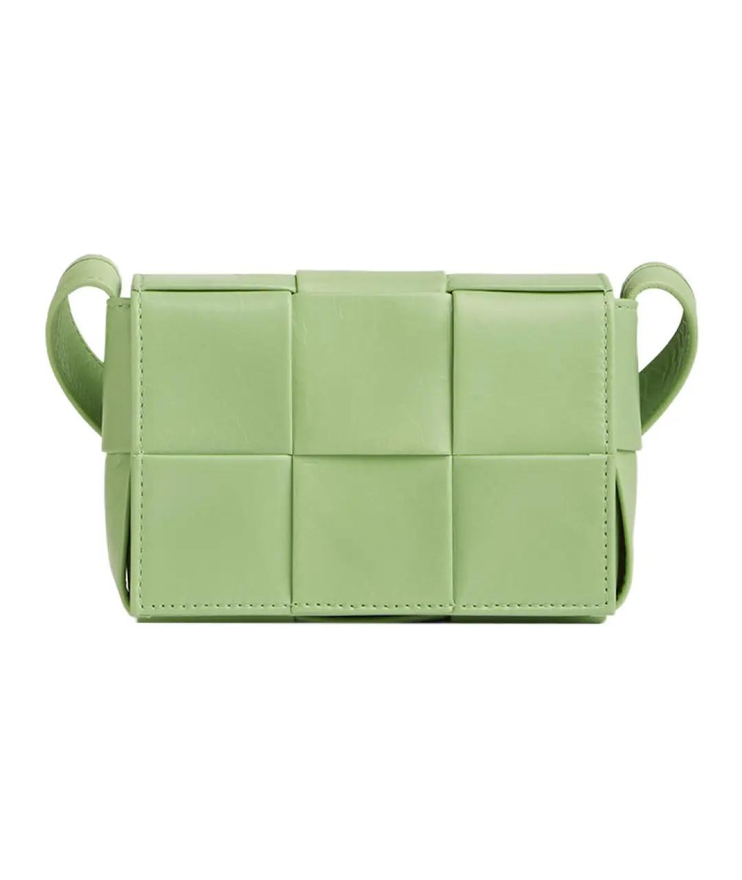 BOTTEGA VENETA Салатовая кожаная сумка через плечо, фото 1