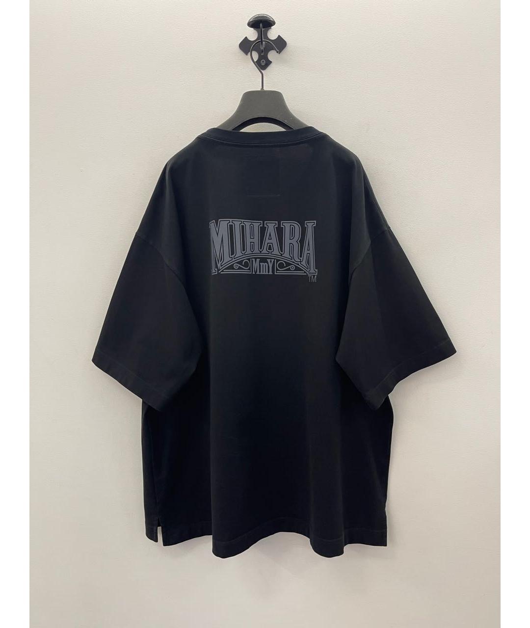 MAISON MIHARA YASUHIRO Черная хлопковая футболка, фото 2