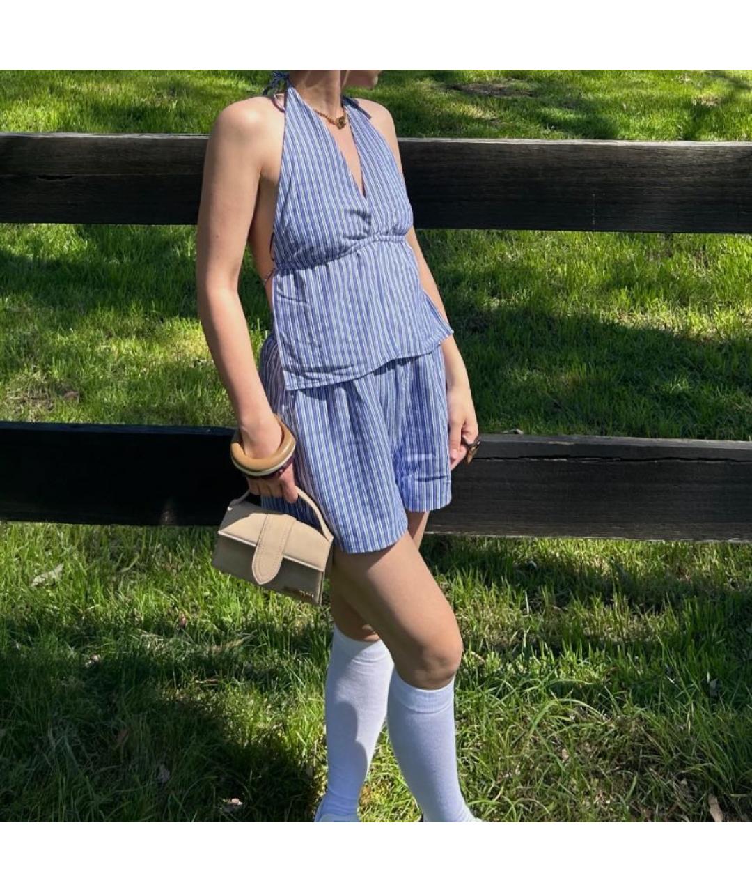 JACQUEMUS Бежевая замшевая сумка с короткими ручками, фото 6
