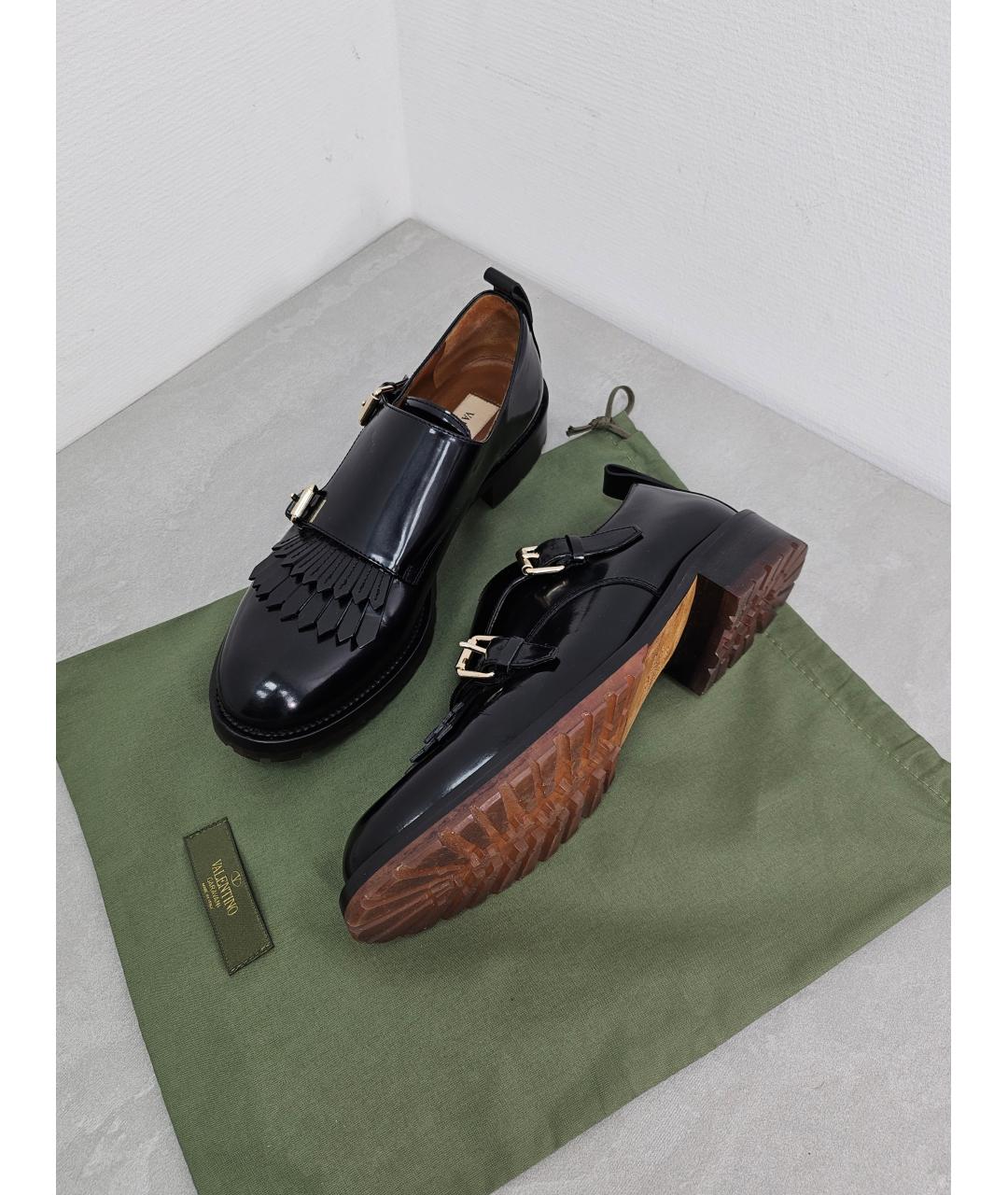 VALENTINO Черные кожаные брогги и оксфорды, фото 8