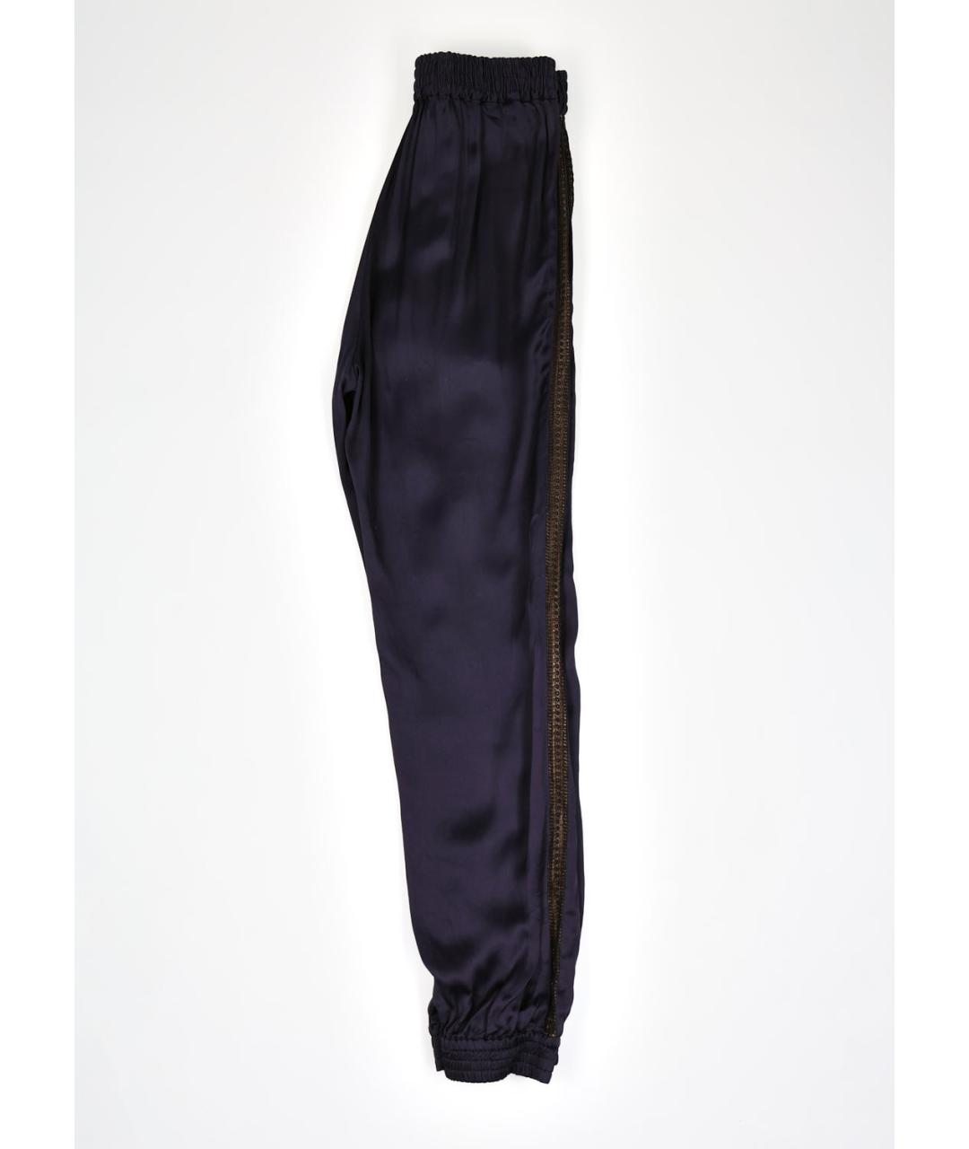 LANVIN Темно-синие ацетатные прямые брюки, фото 2