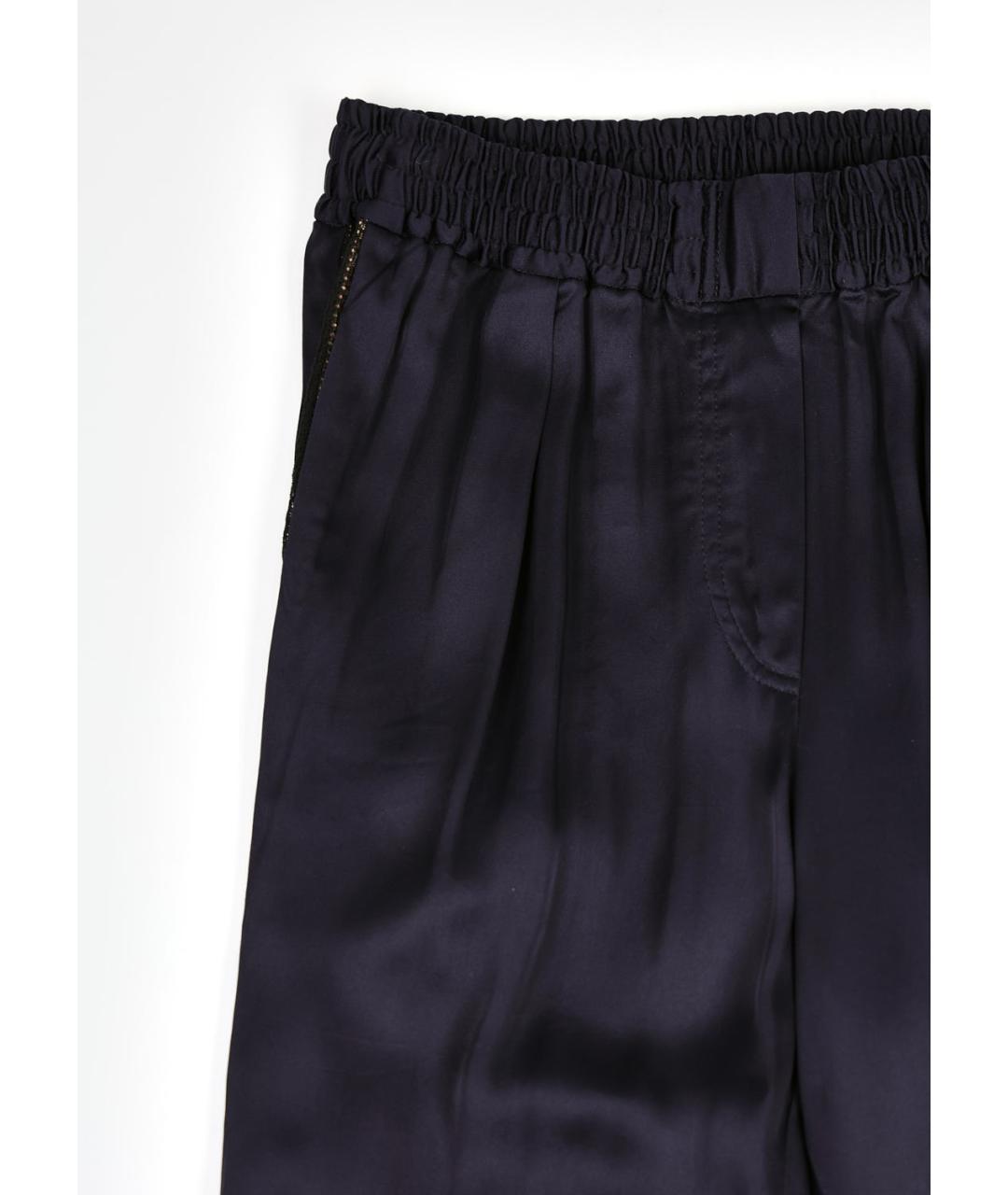 LANVIN Темно-синие ацетатные прямые брюки, фото 4