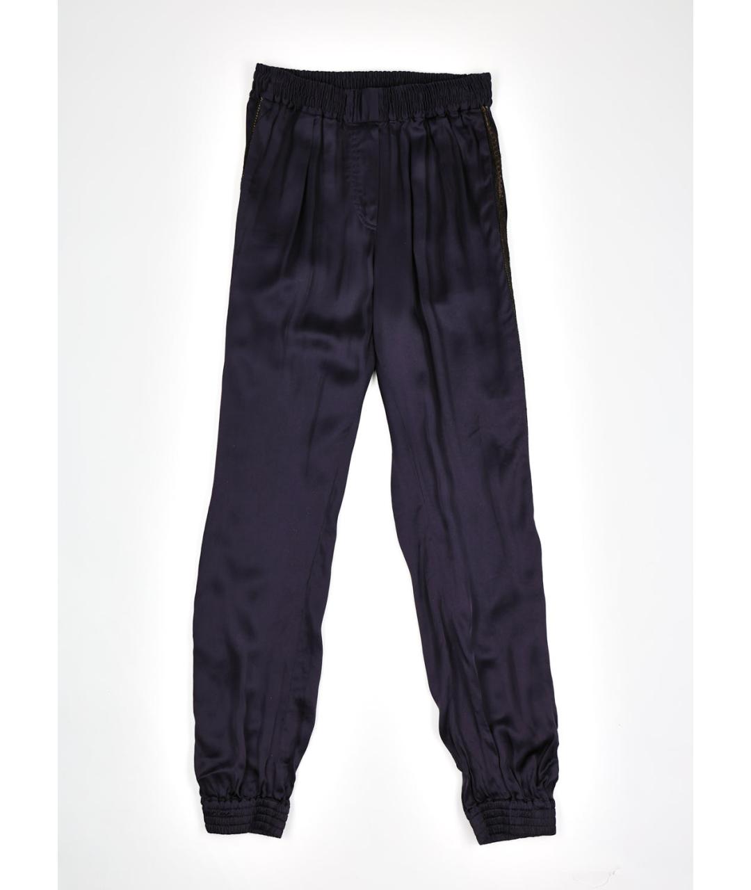 LANVIN Темно-синие ацетатные прямые брюки, фото 5
