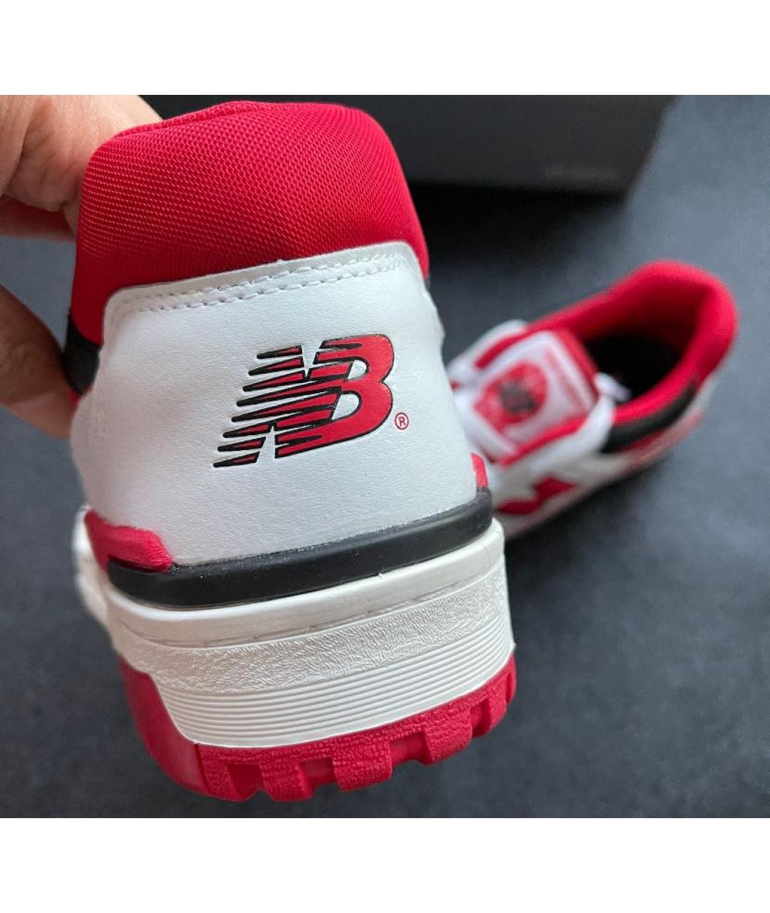 NEW BALANCE Красные кожаные низкие кроссовки / кеды, фото 7